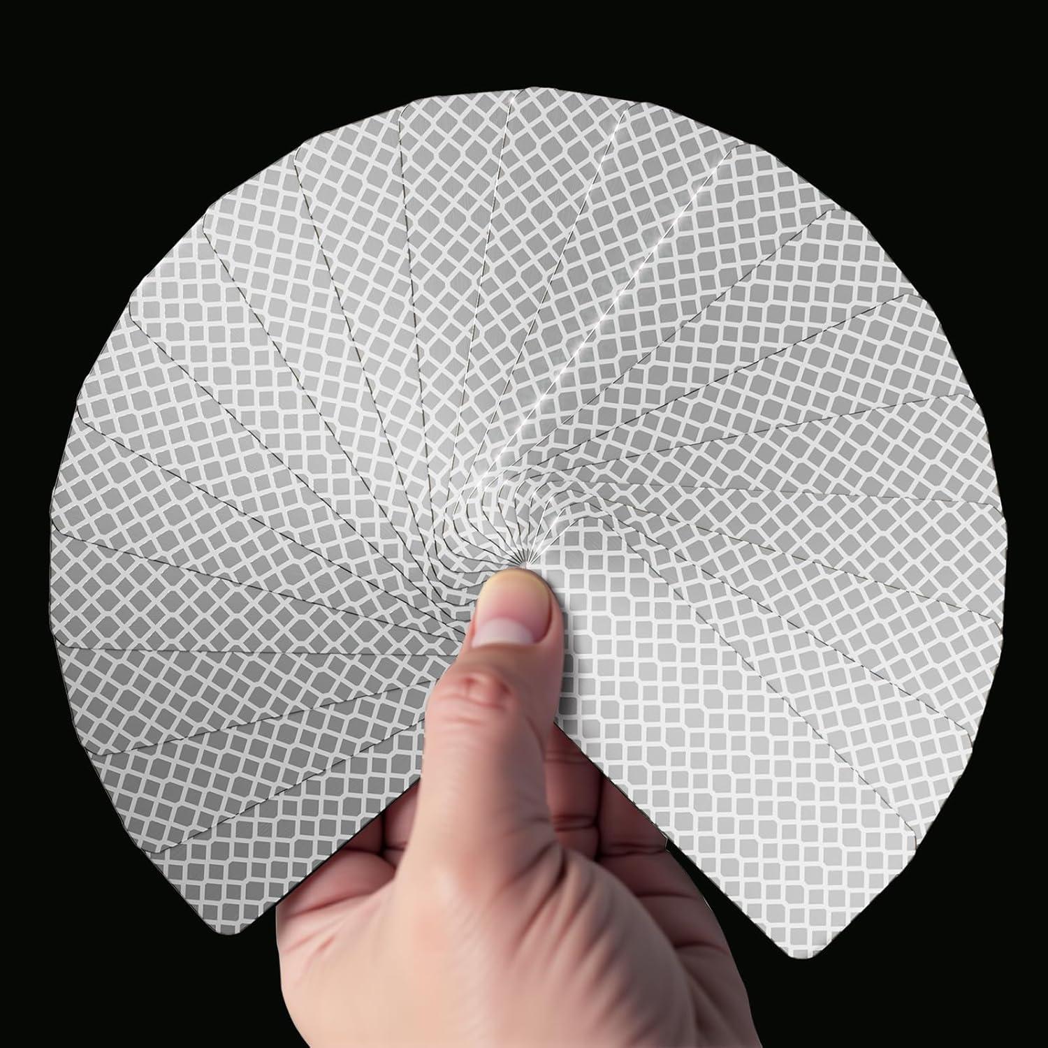 20 Calcomanías Reflectantes 3M DG3 Blancas 8x3 cm para Seguridad