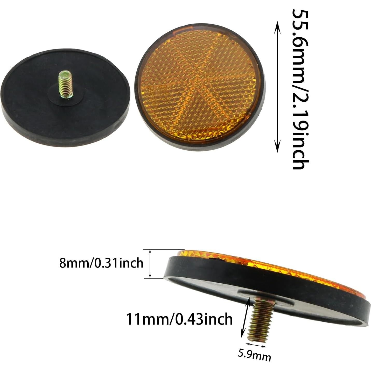 Reflectores de Advertencia DGZZI 4PCS 56mm Rojo Naranja