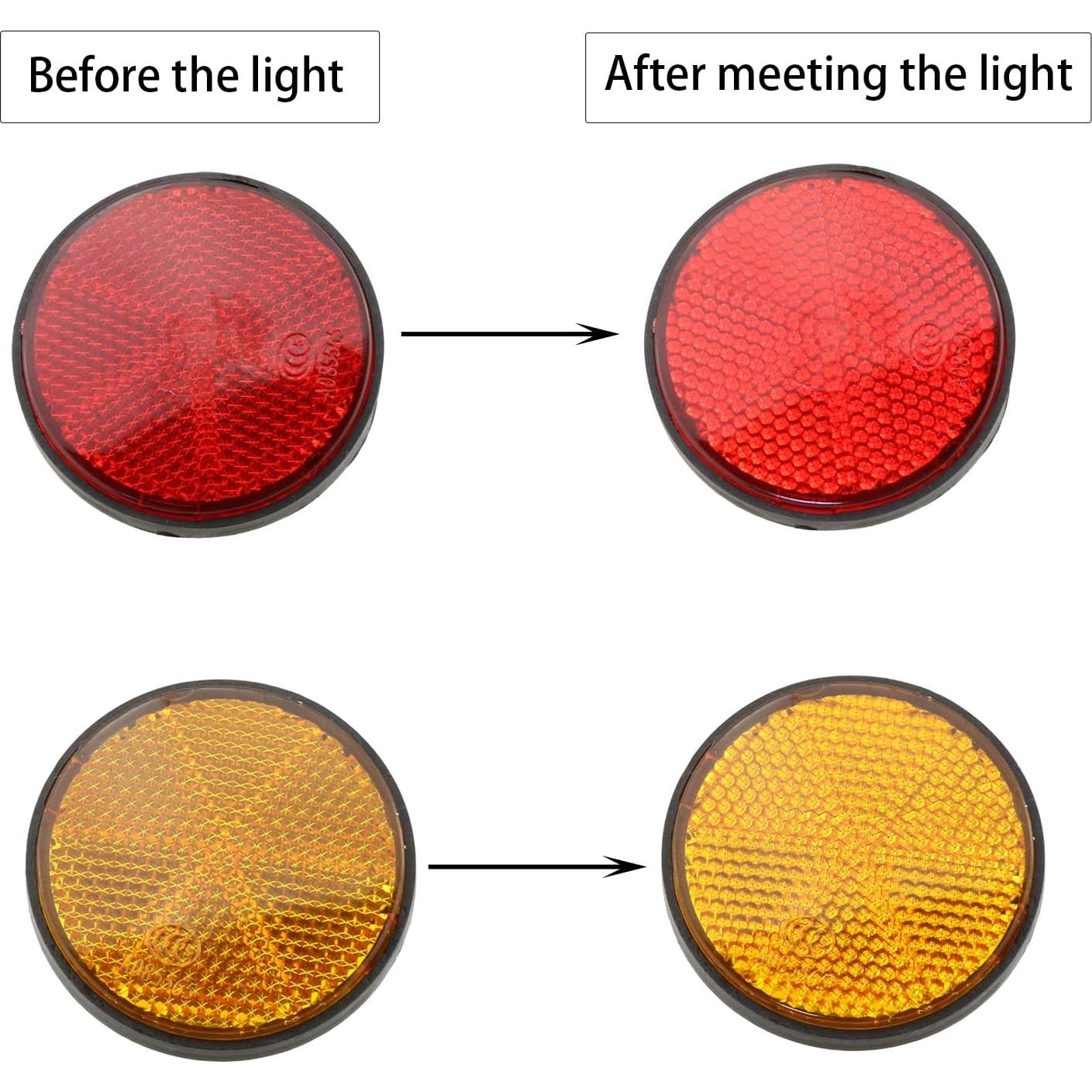 Reflectores de Advertencia DGZZI 4PCS 56mm Rojo Naranja