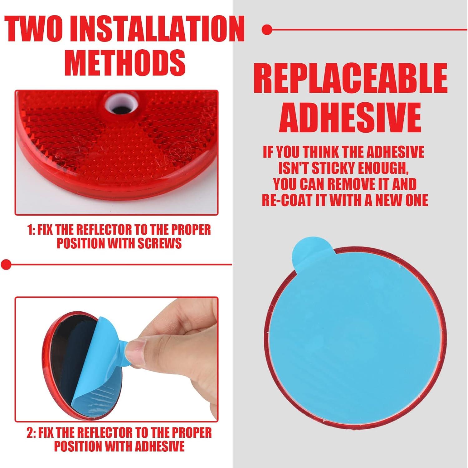 48 Reflectores Redondos de Seguridad Kingdder 6 cm Rojos