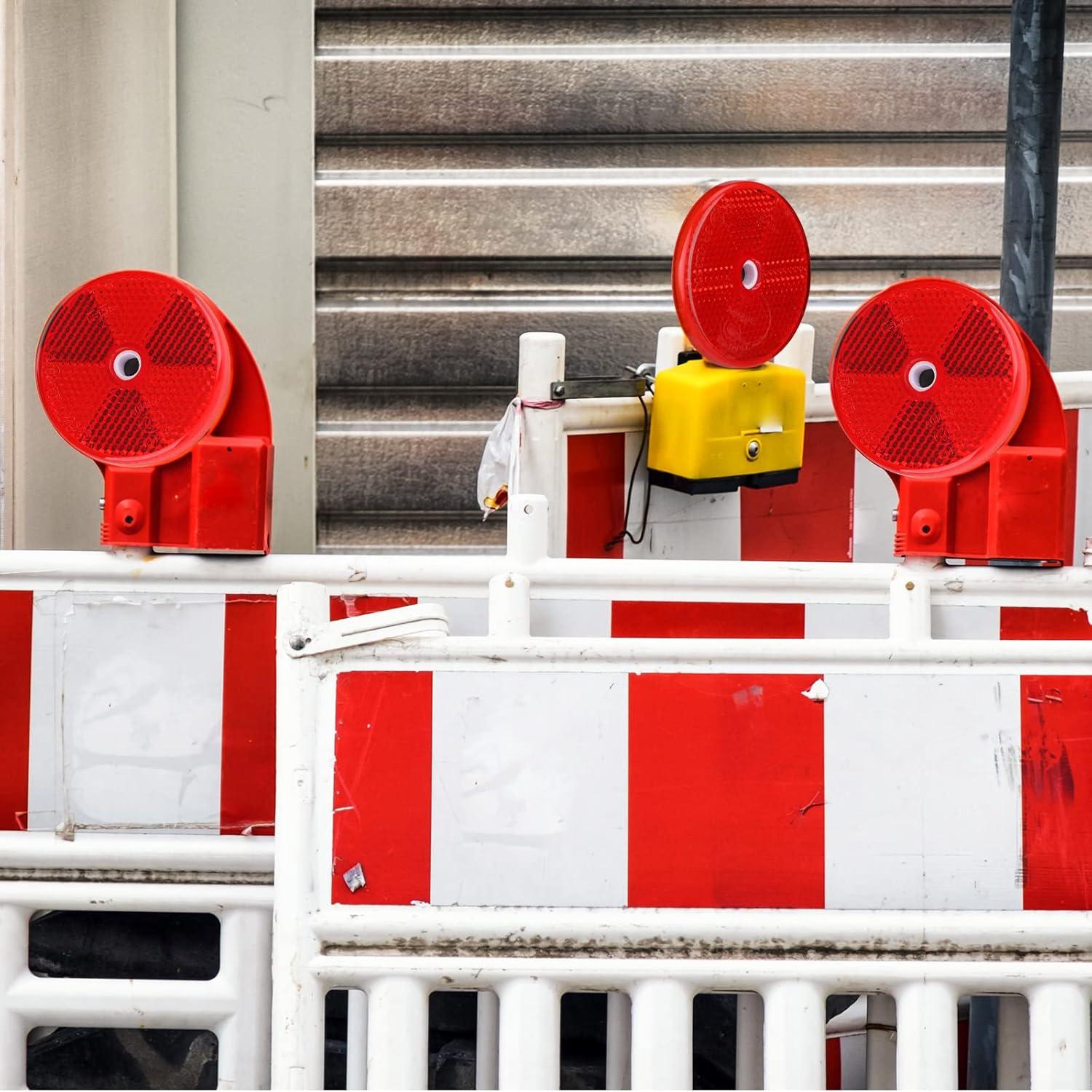 48 Reflectores Redondos de Seguridad Kingdder 6 cm Rojos