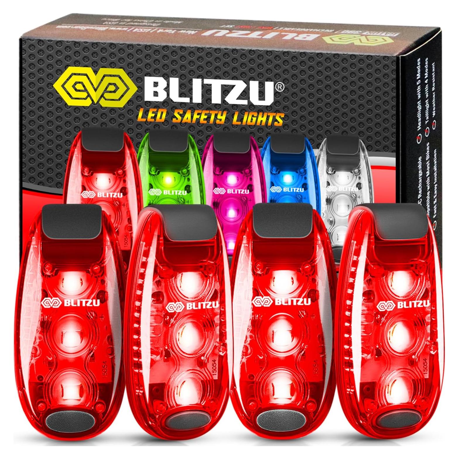 Paquete de 4 Luces LED de Seguridad BLITZU, Alta Visibilidad