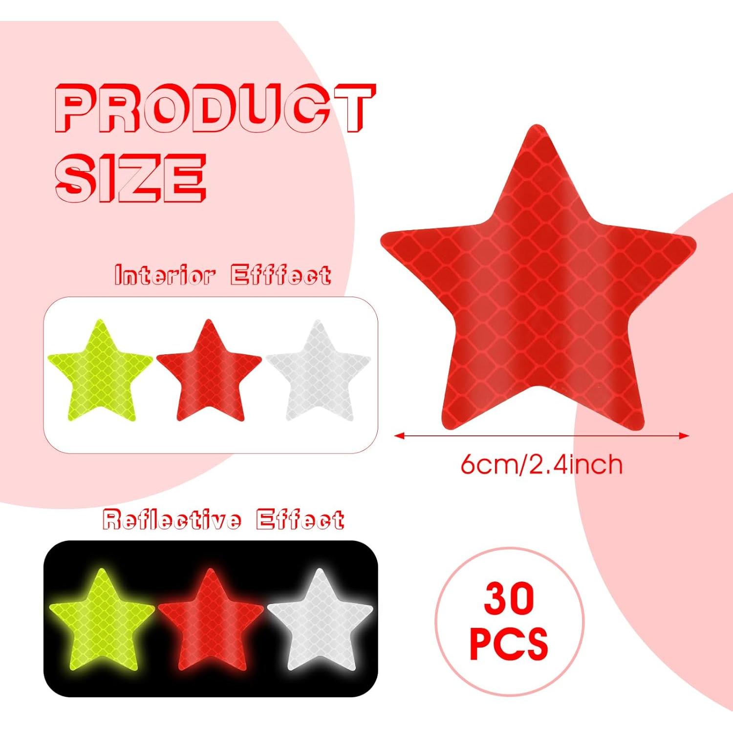 30 Calcomanías Reflectantes Estrella Abeillo - 6 cm