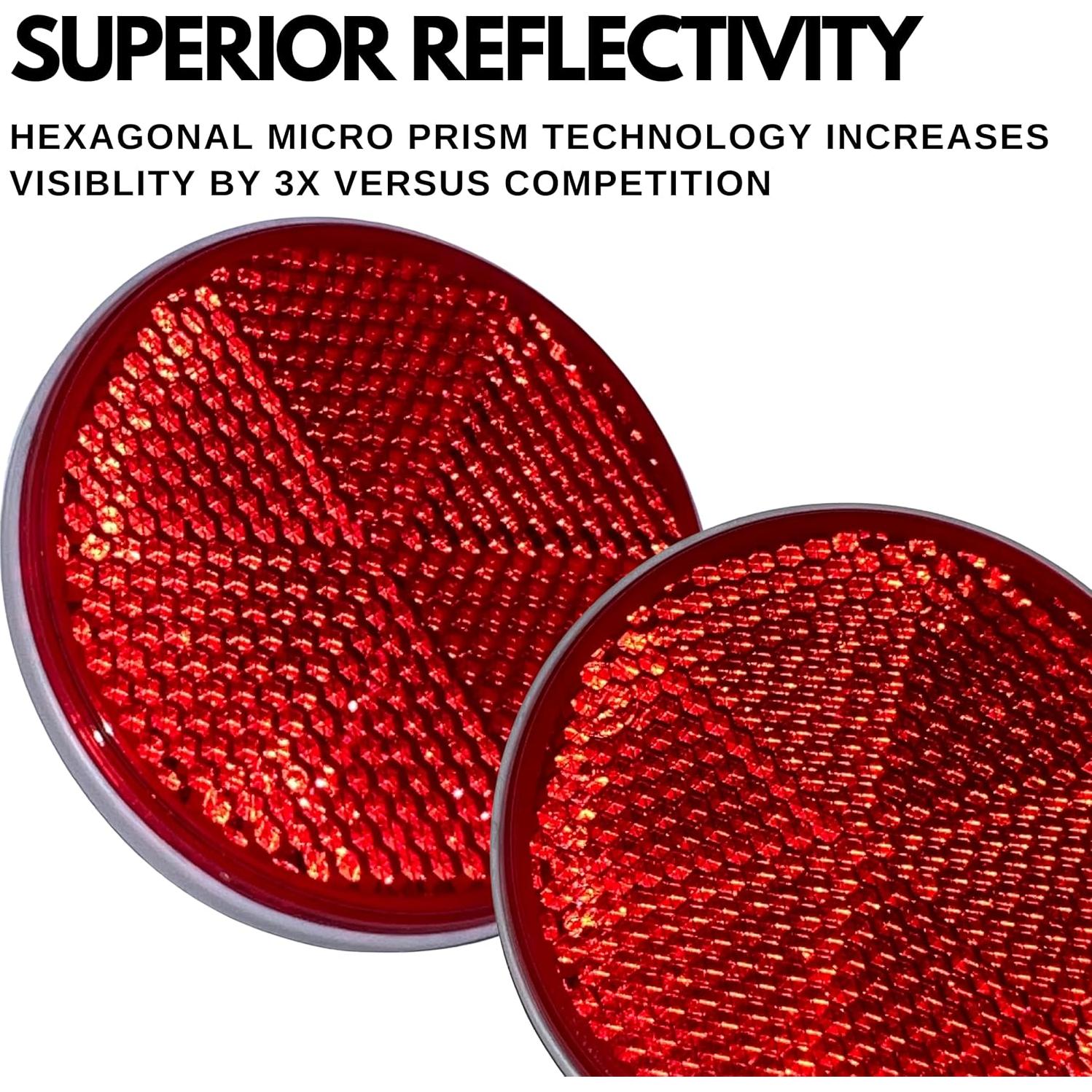 Paquete de 2 Reflectores Redondos 5.6 cm Rojo All Star