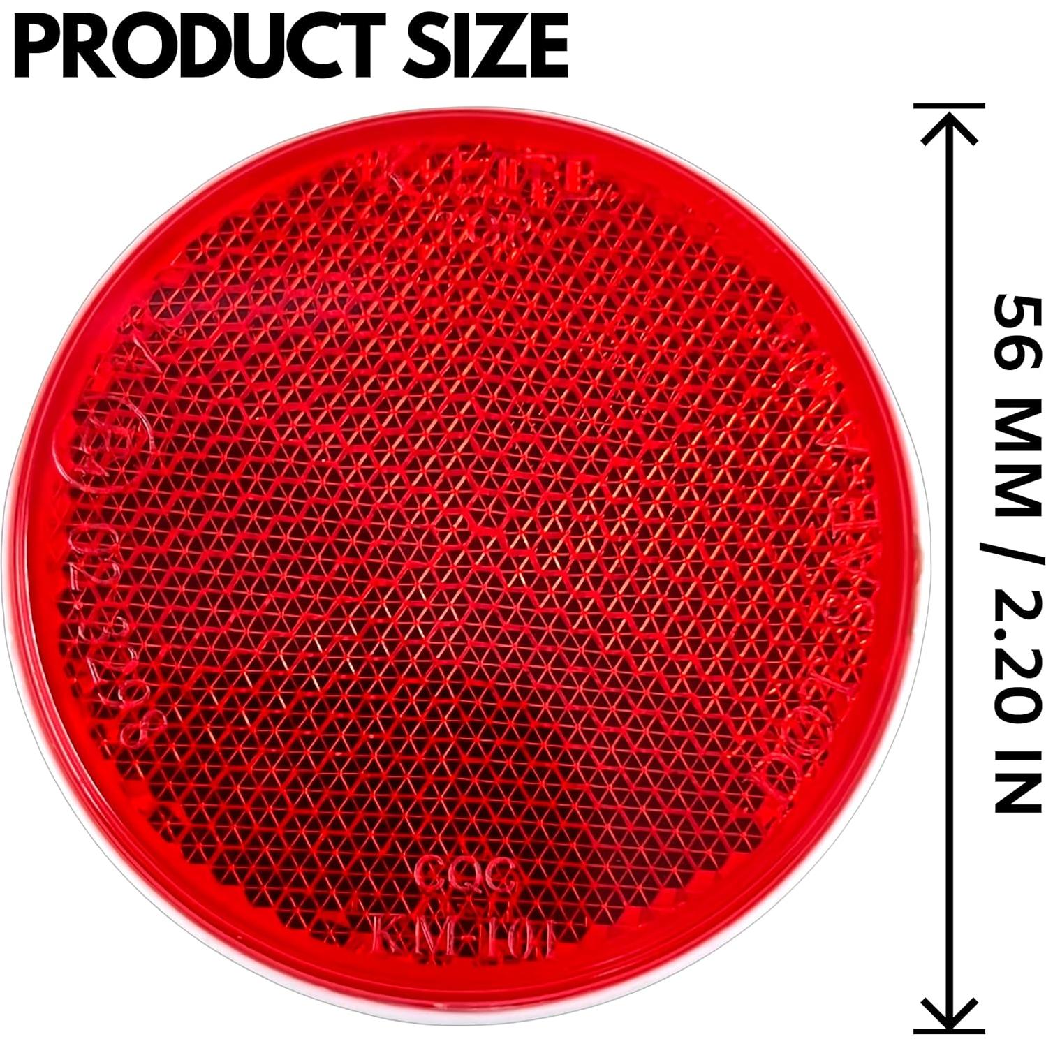 Paquete de 2 Reflectores Redondos 5.6 cm Rojo All Star