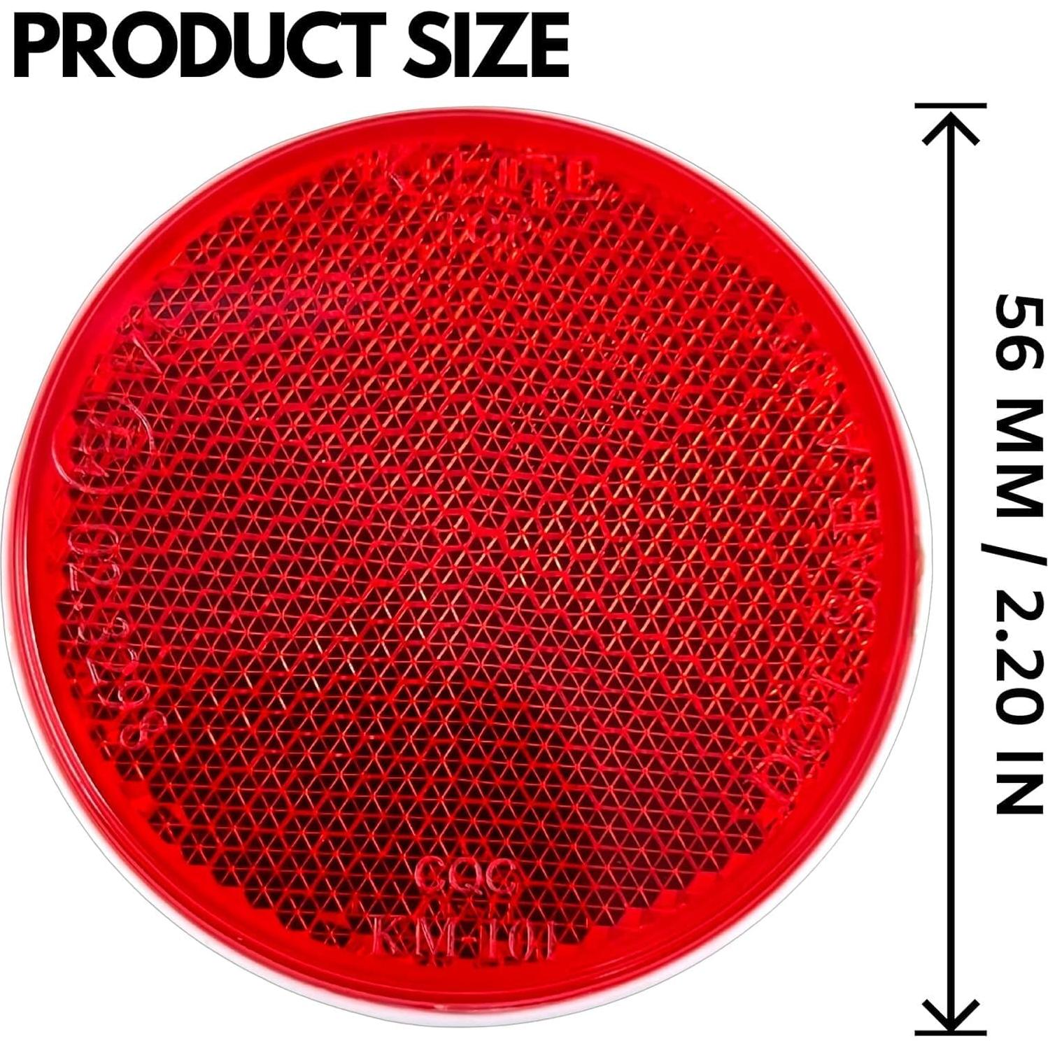 Paquete de 2 Reflectores Redondos 5.6 cm Rojo All Star