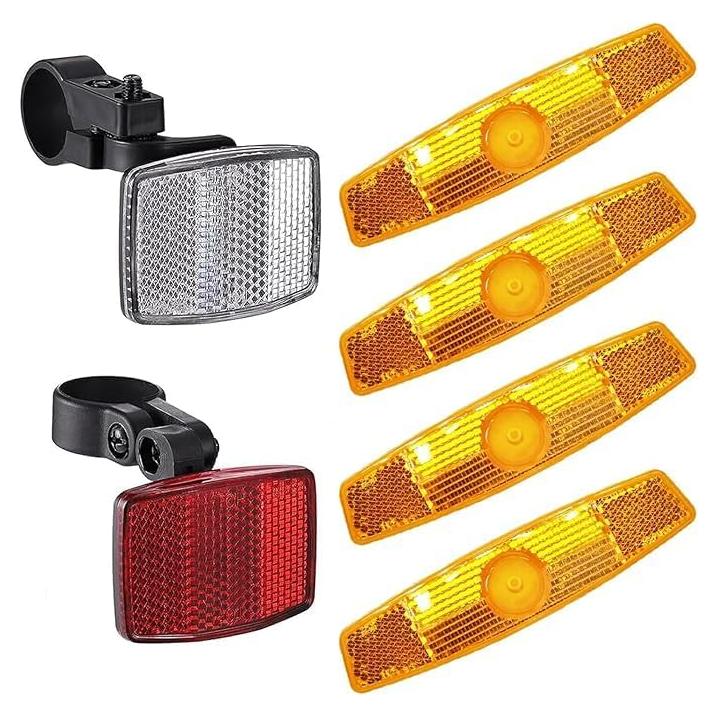 Kit de Reflectores Delanteros y Traseros 6 Pcs SYNERGY para Bicicleta