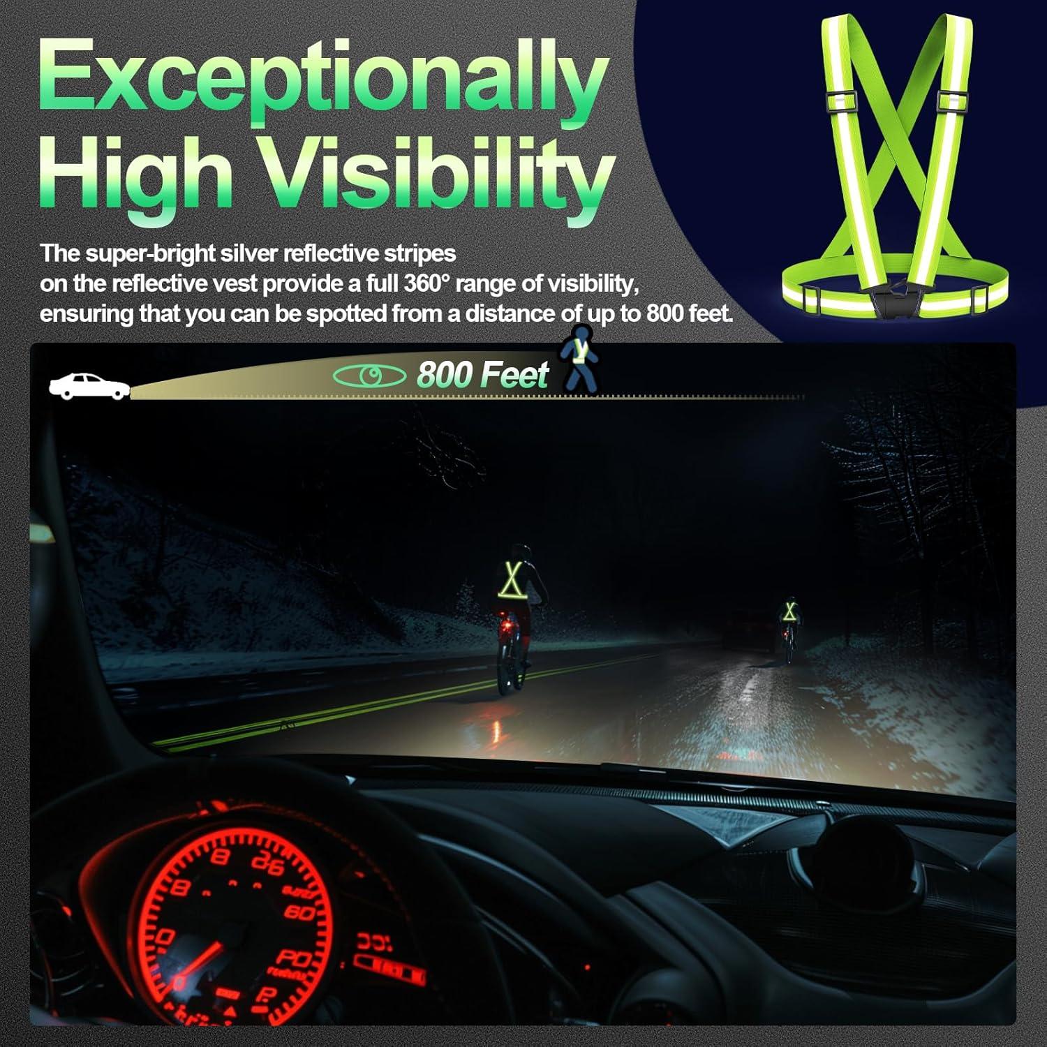 Chaleco Reflectante Ghzaocu Ajustable para Correr y Ciclismo