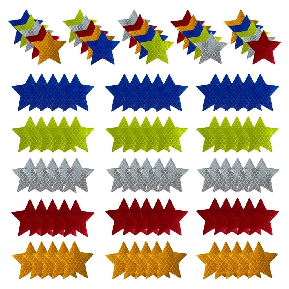 100 Calcomanías Reflectantes Fenaetimo Estrella 5x5cm
