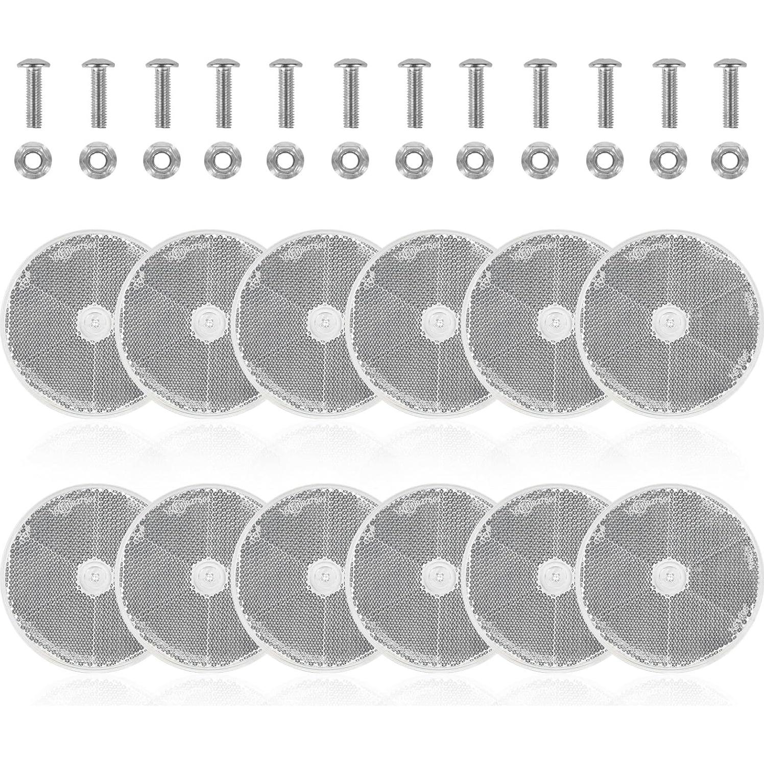 Paquete de 10 Reflectores Redondos Yinaolan E11 8.38cm Blanco