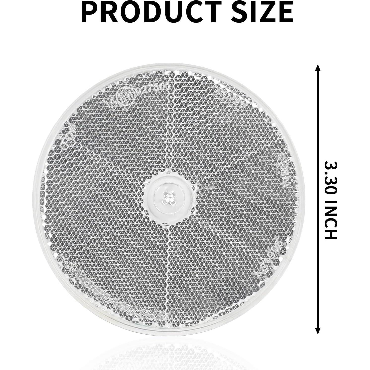 Paquete de 10 Reflectores Redondos Yinaolan E11 8.38cm Blanco