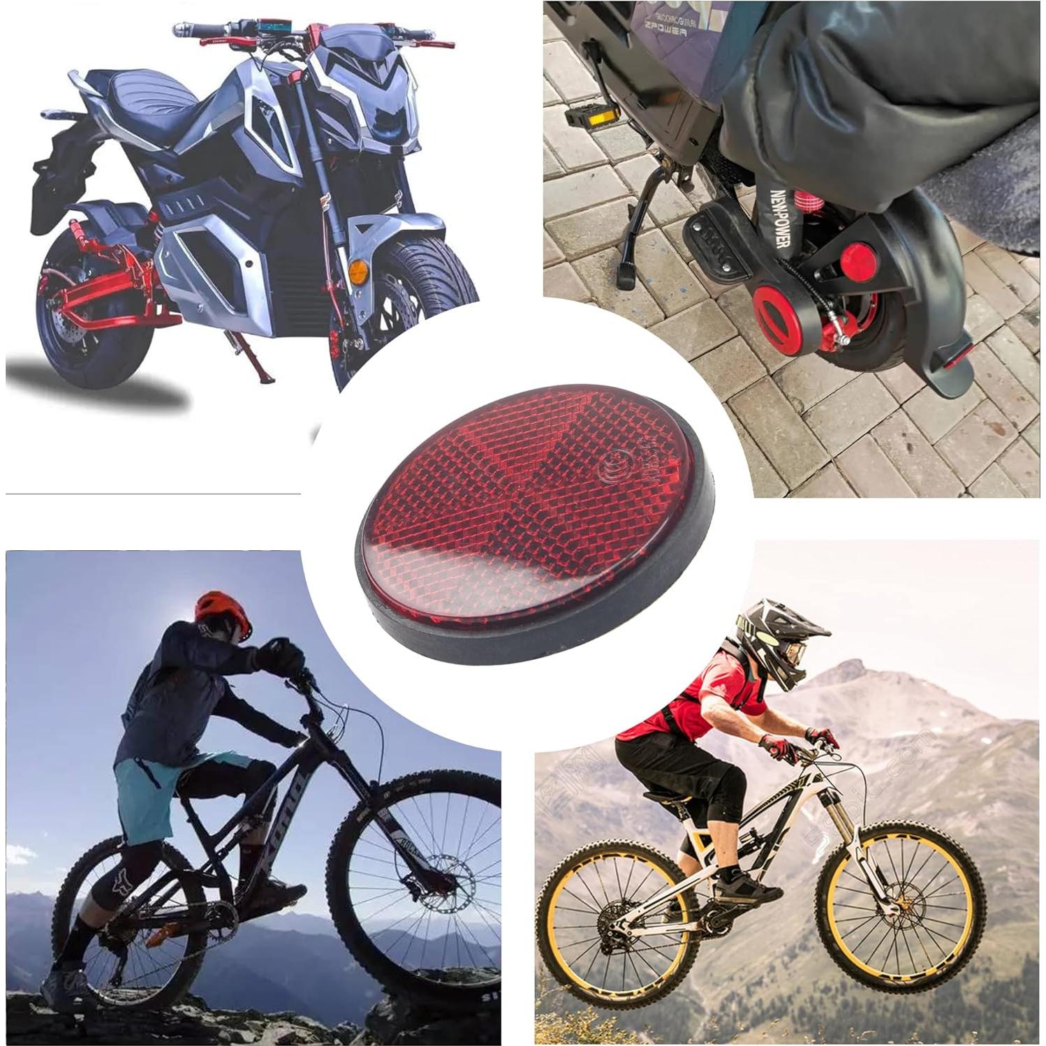 4 Piezas Reflectores Redondos Rrina para Motocicleta y Bicicleta