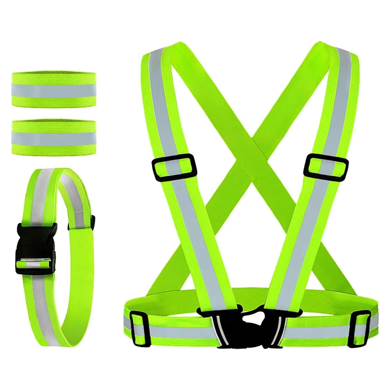 Chaleco Reflectante ILNCLUY Ajustable con Cinturón y 2 Brazaletes