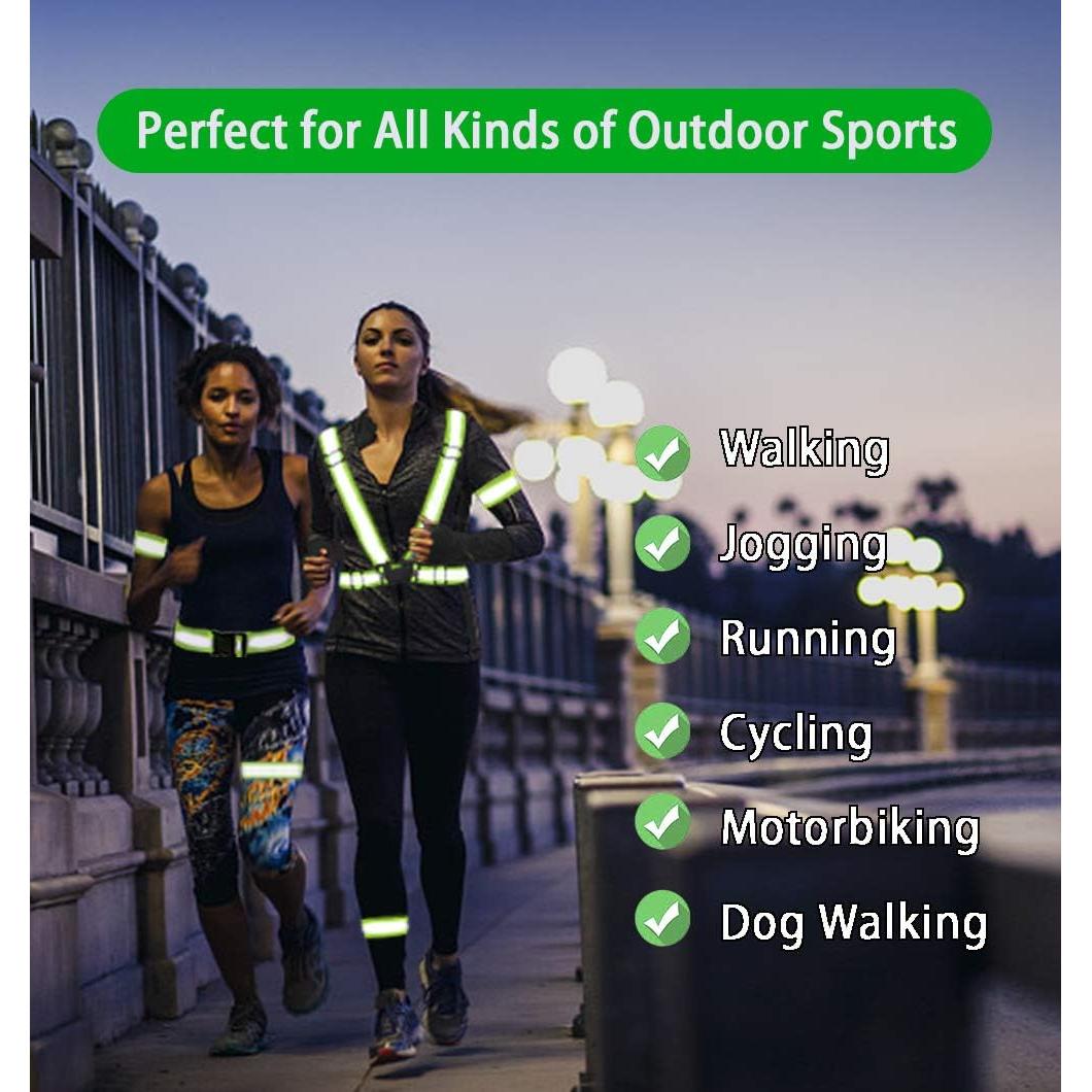 Chaleco Reflectante ILNCLUY Ajustable con Cinturón y 2 Brazaletes