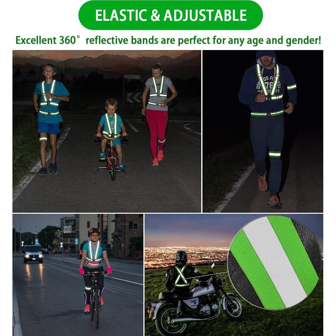 Chaleco Reflectante ILNCLUY Ajustable con Cinturón y 2 Brazaletes