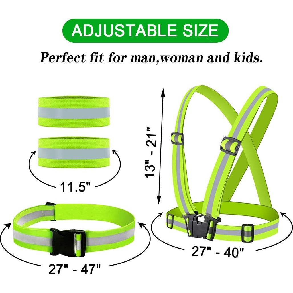 Chaleco Reflectante ILNCLUY Ajustable con Cinturón y 2 Brazaletes