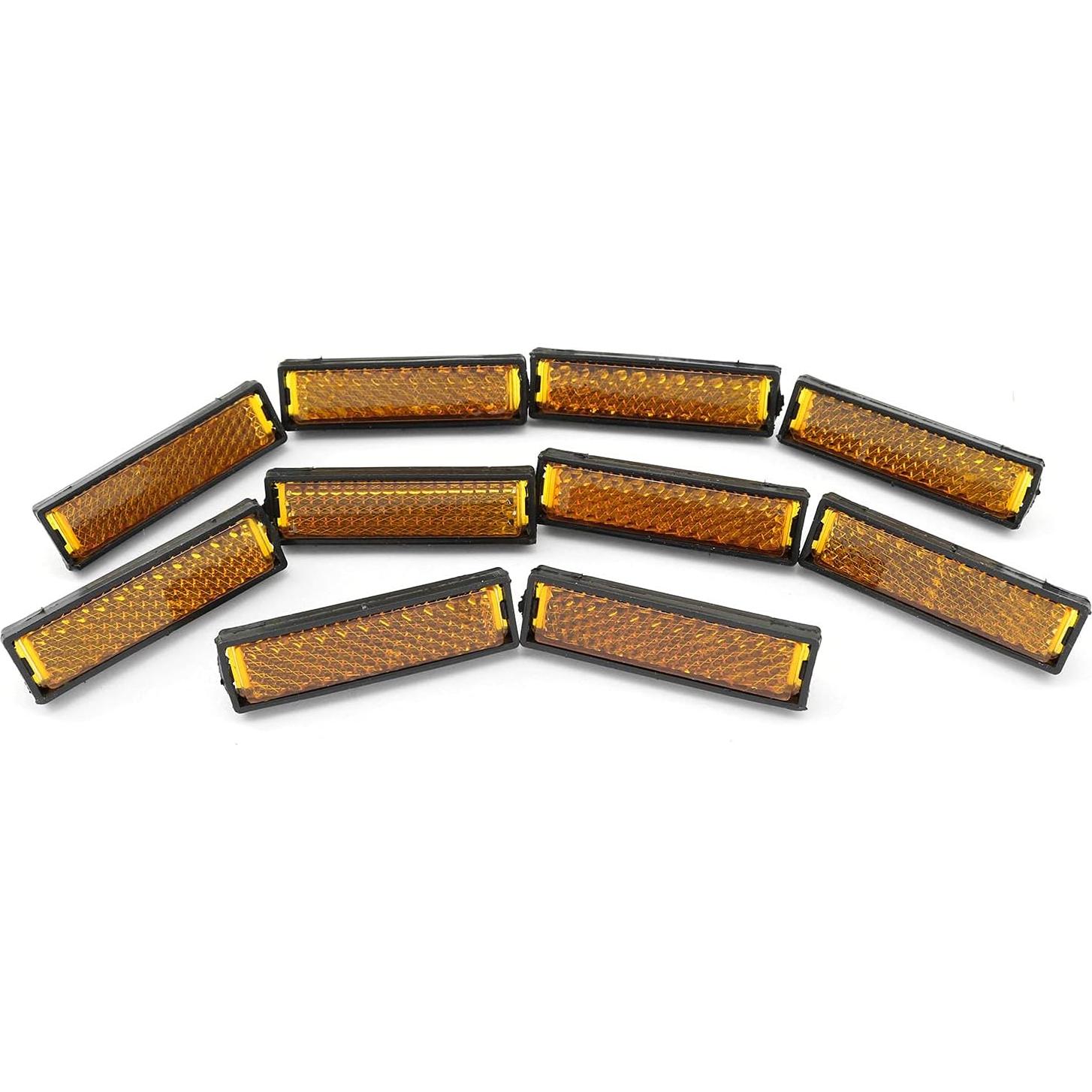 Pedales Reflectores SQXBK 10PCS Seguridad Naranja 52x14mm