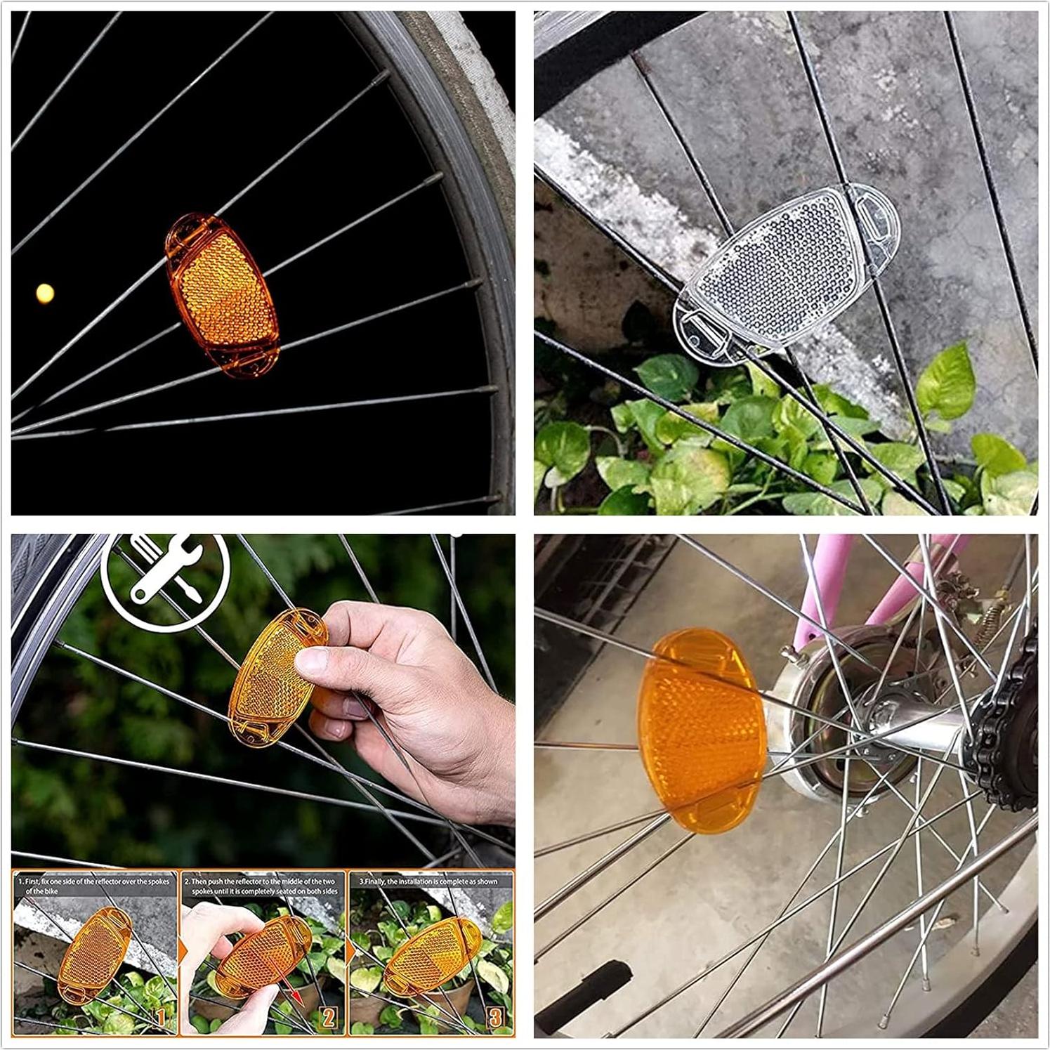 8 Reflectores Ovalados para Ruedas de Bicicleta UoYu Verde