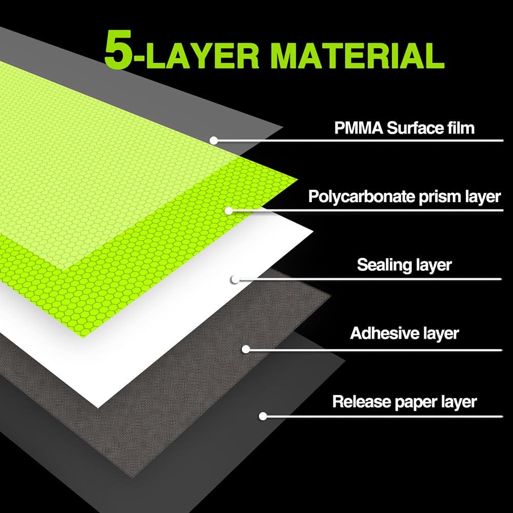 Cinta Reflectante 30 PCS Verde Fluorescente 3x8 cm para Seguridad