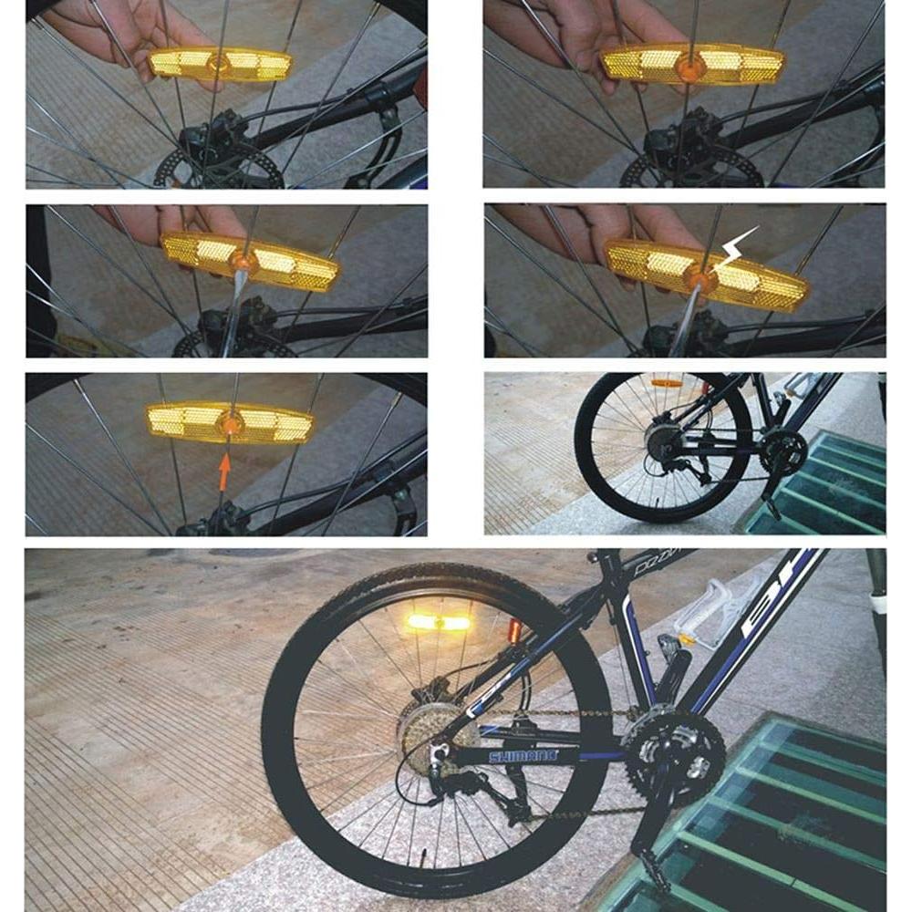 Reflectores de Rueda de Bicicleta EORTA 4 Piezas Amarillo y Blanco