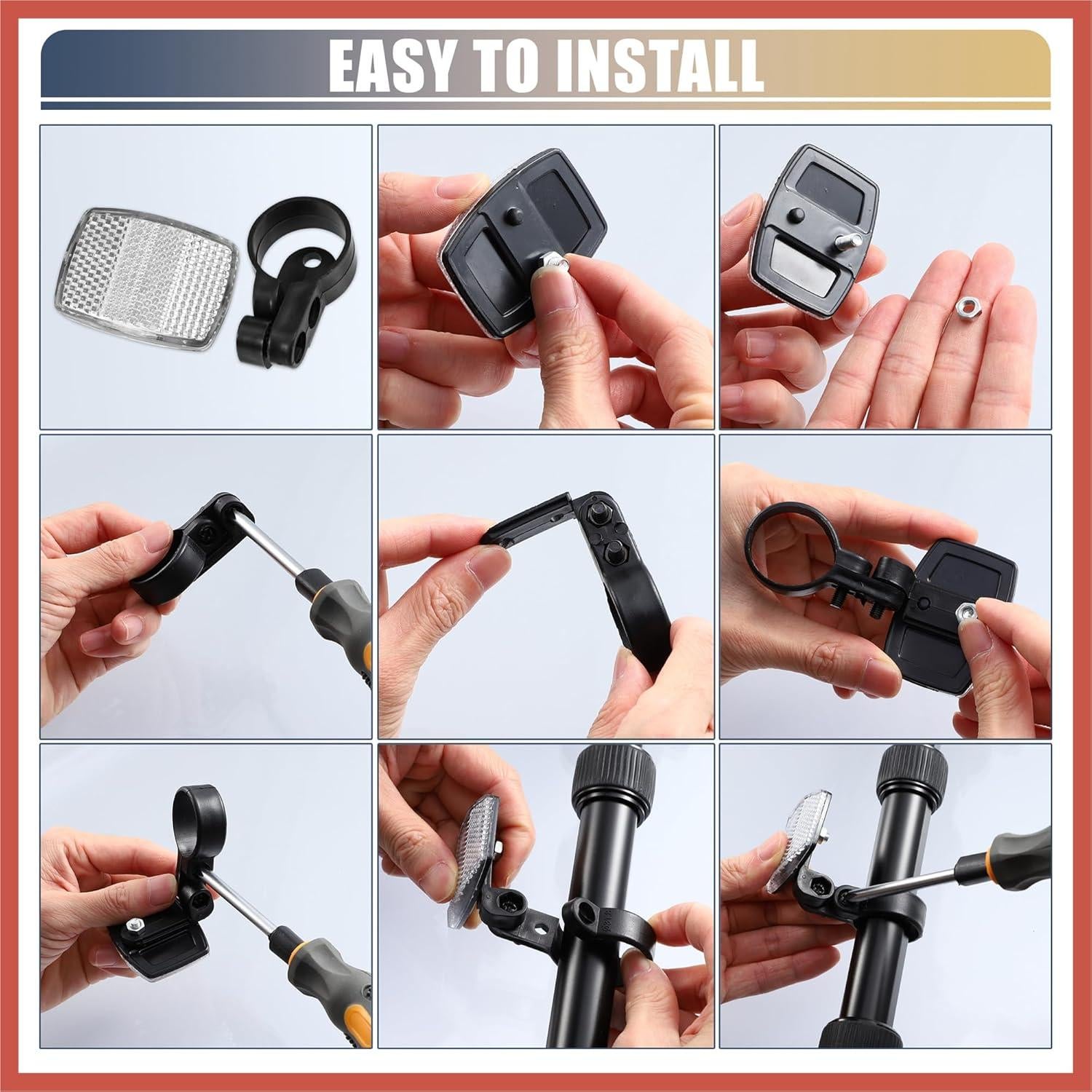 Kit de Reflectores de Seguridad ACROPIX 10 Piezas para Bicicleta