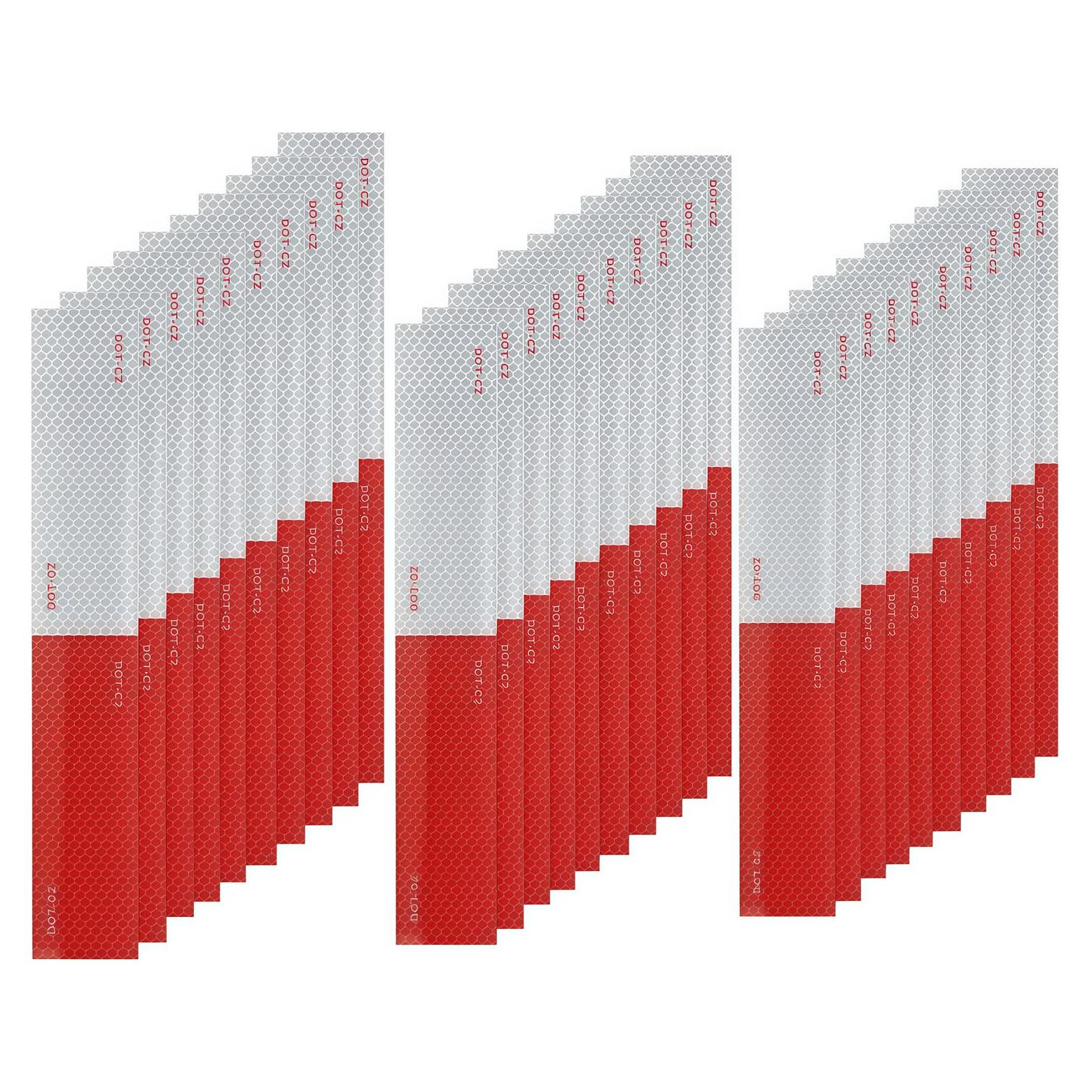 Cinta Reflectante 30 Pcs XIAXIANOVA 5x30cm Rojo/Blanco DOT-C2