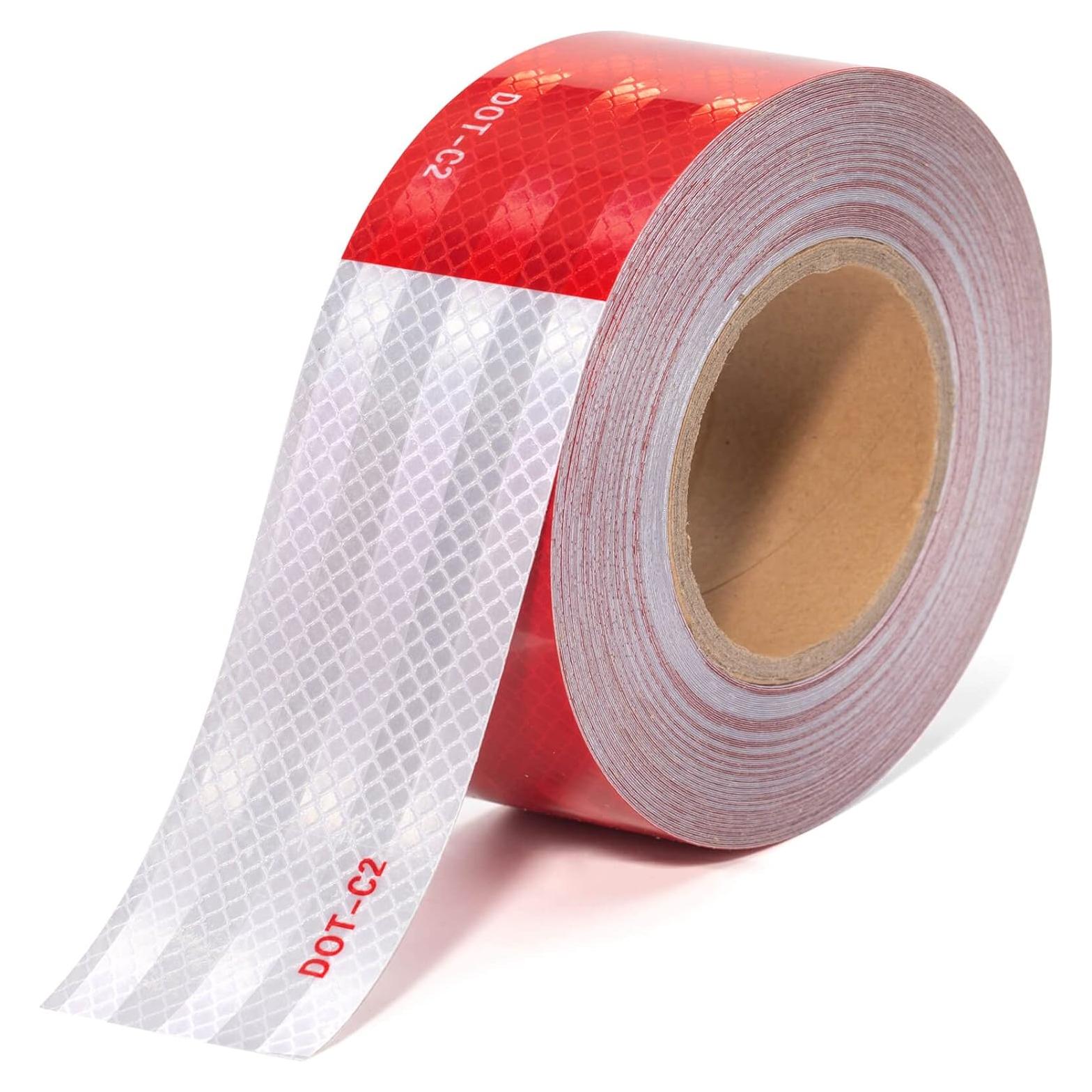 Cinta Reflectante DOT-C2 5 cm x 30.48 m Rojo Blanco THKULKME