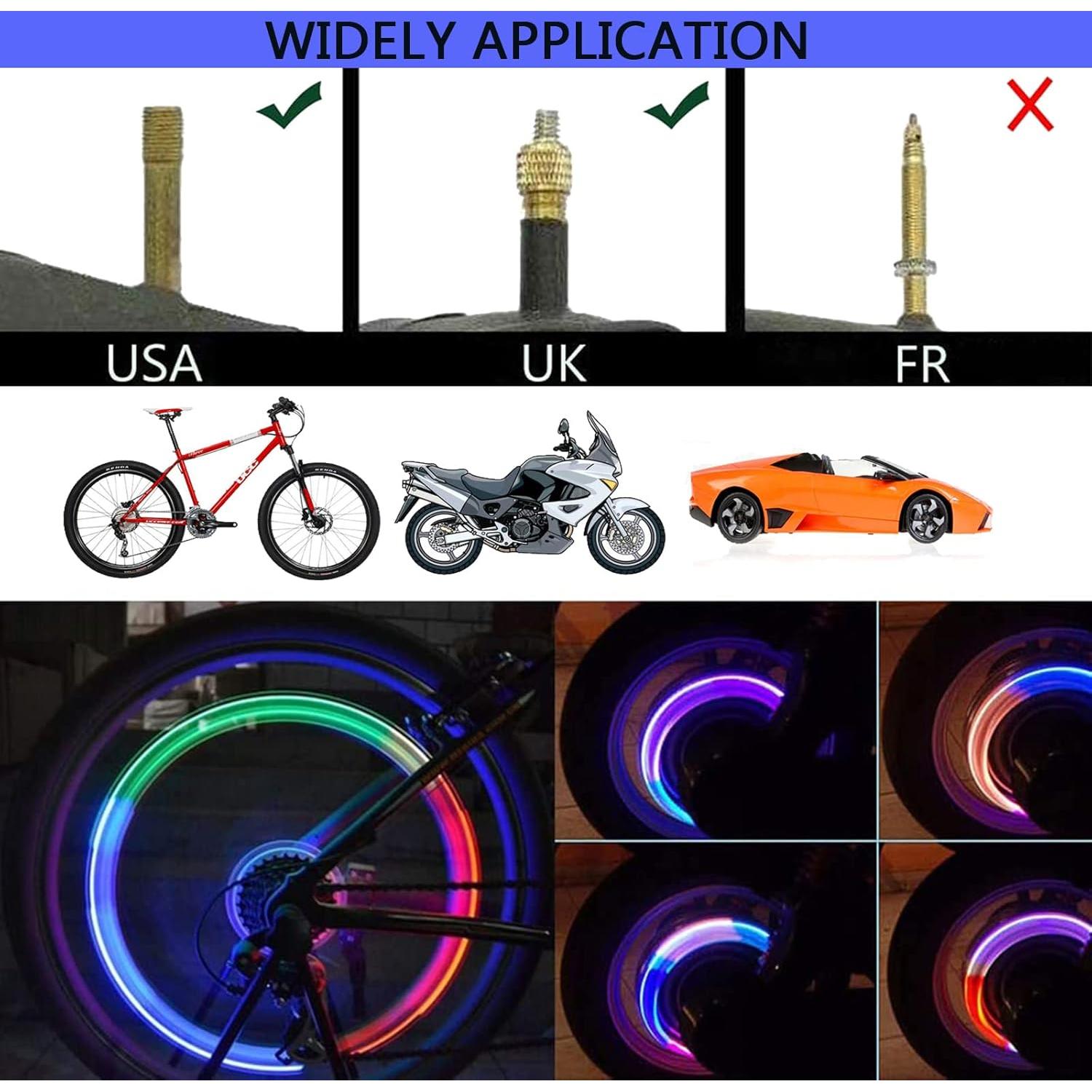 4 Luces LED para Ruedas de Bicicleta YUERWOVER E-CF-4 Coloridas