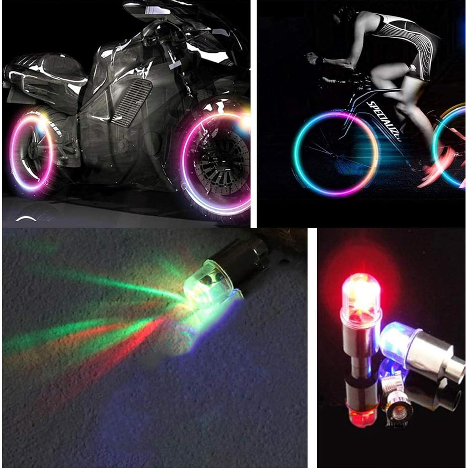 4 Luces LED para Ruedas de Bicicleta YUERWOVER E-CF-4 Coloridas