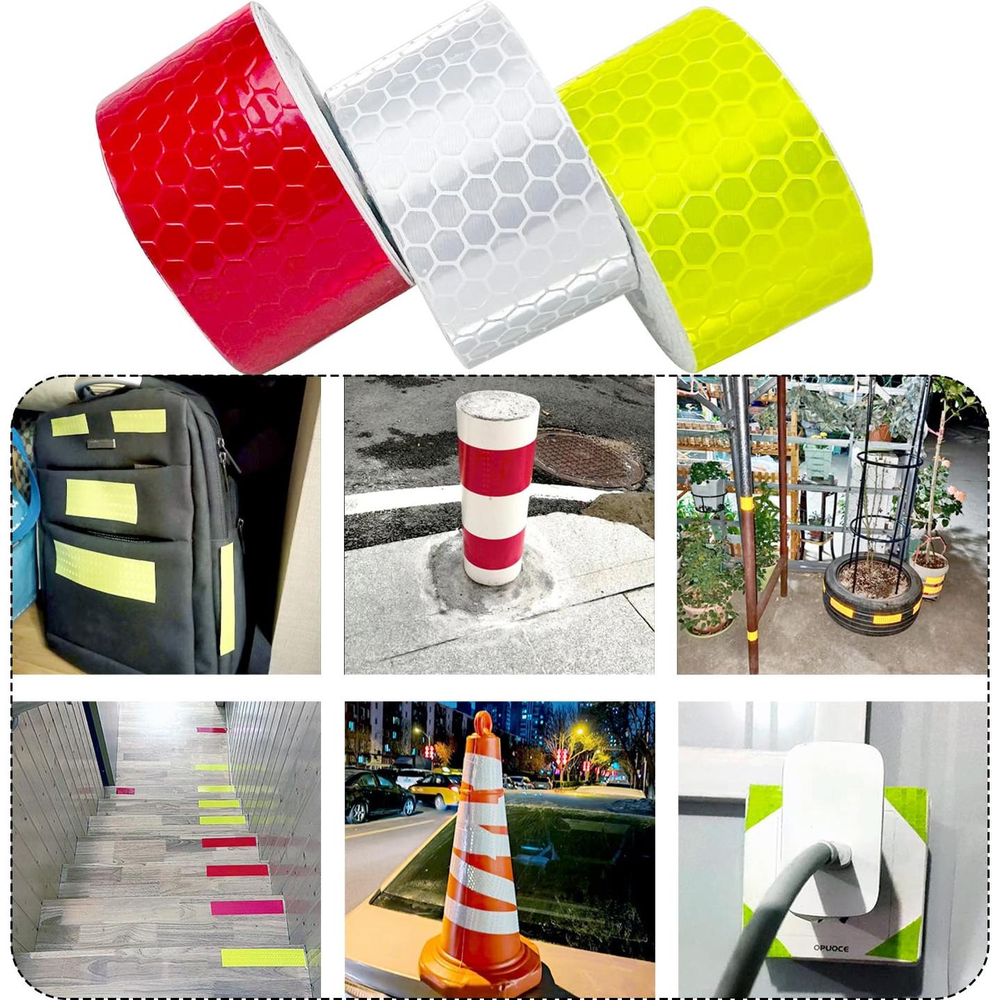 3 Rollos de Cinta Reflectante PVC 2.5 cm x 3 m Maodai