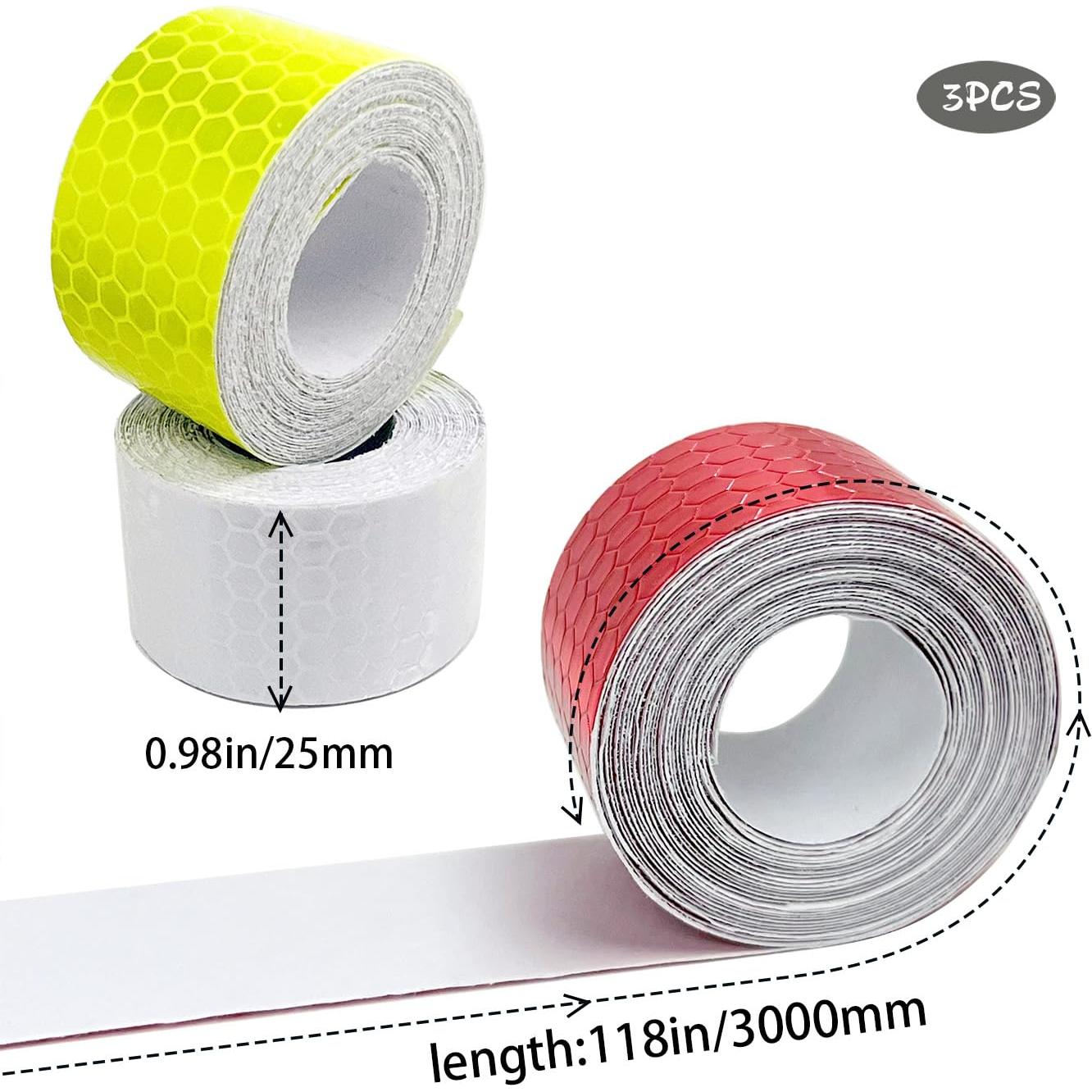3 Rollos de Cinta Reflectante PVC 2.5 cm x 3 m Maodai