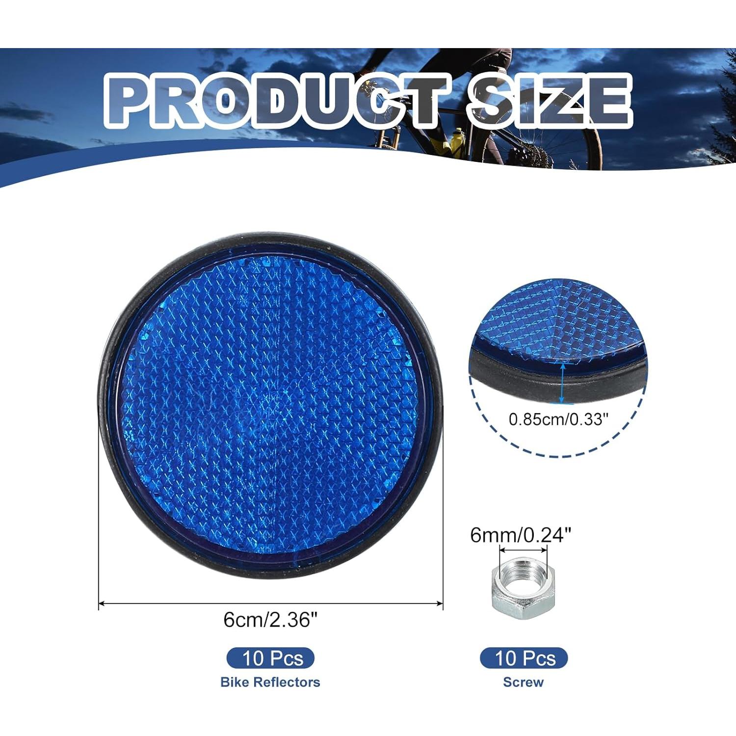 Reflectores Traseros PATIKIL 10 Pcs Azul para Motocicleta