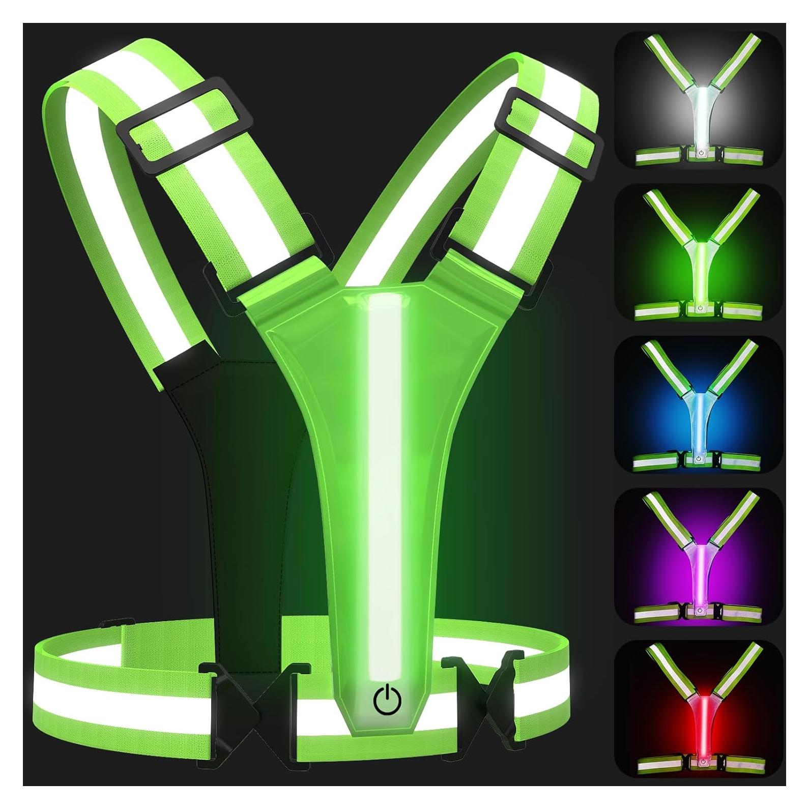 Chaleco Reflectante LED SAWNZC Verde Fluorescente Ajustable