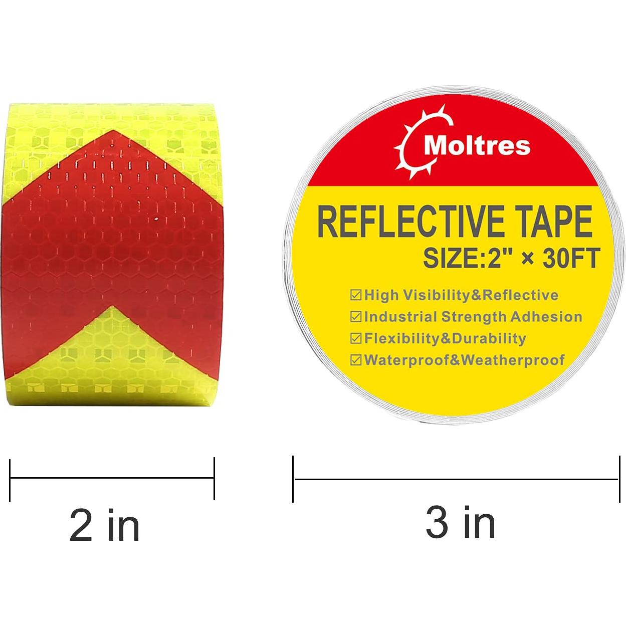 Cinta Reflectante Impermeable MOLTRES 5cm x 9.14m Alta Visibilidad