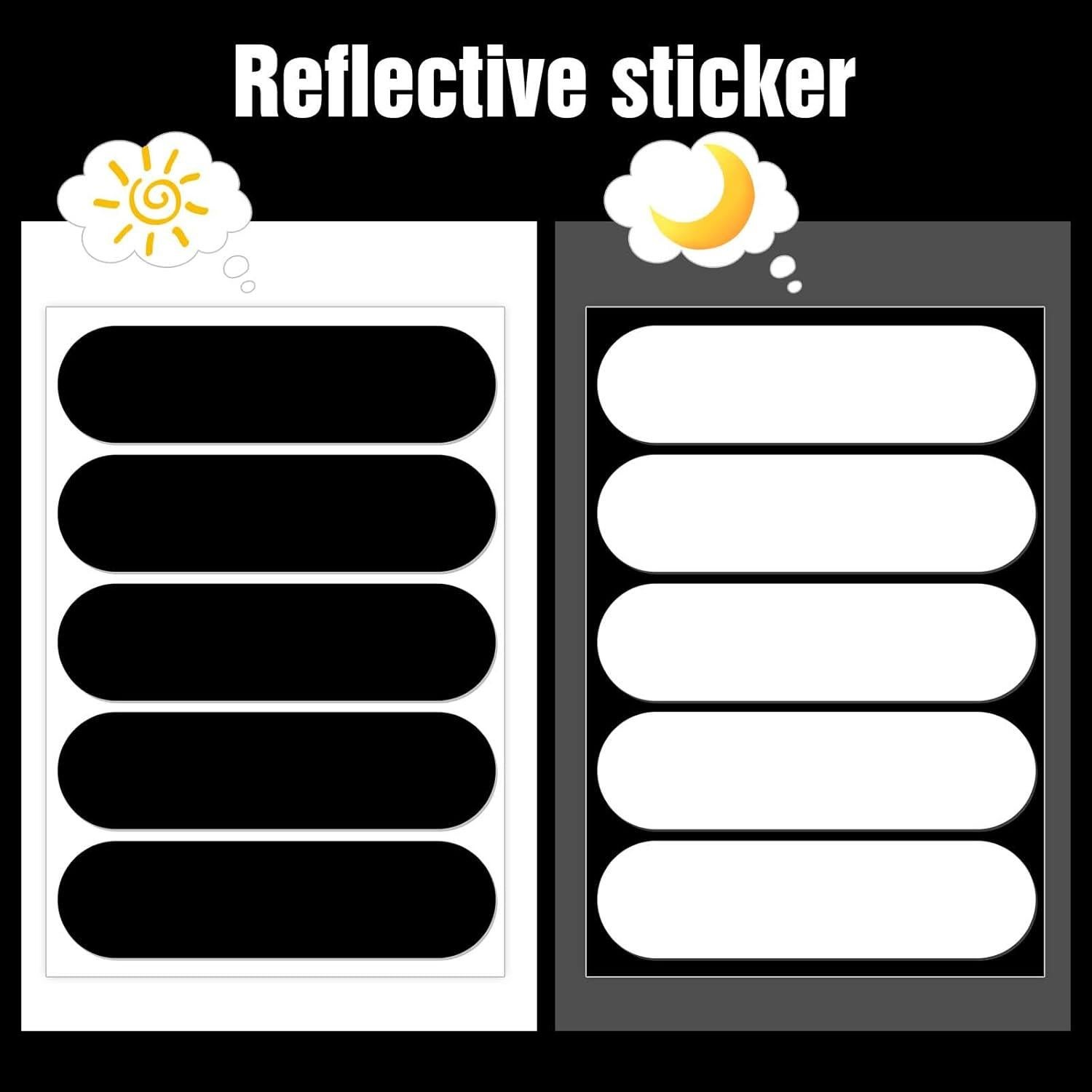 10 Calcomanías Reflectantes Negras AOZUO para Casco y Bicicleta