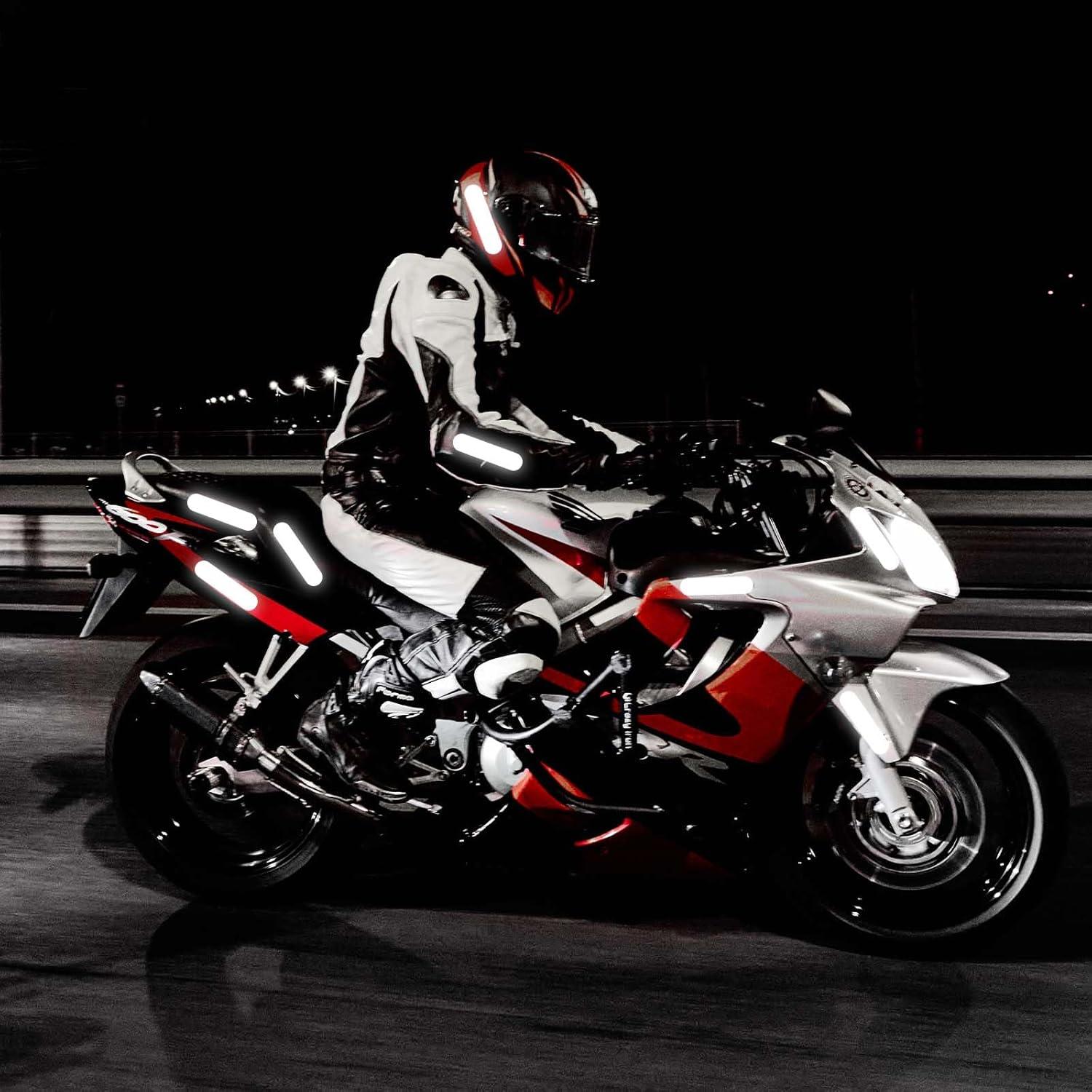 10 Calcomanías Reflectantes Negras AOZUO para Casco y Bicicleta