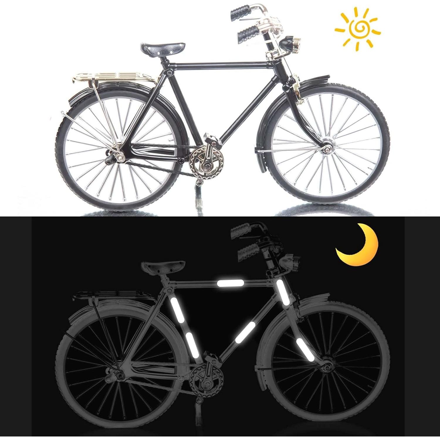 10 Calcomanías Reflectantes Negras AOZUO para Casco y Bicicleta