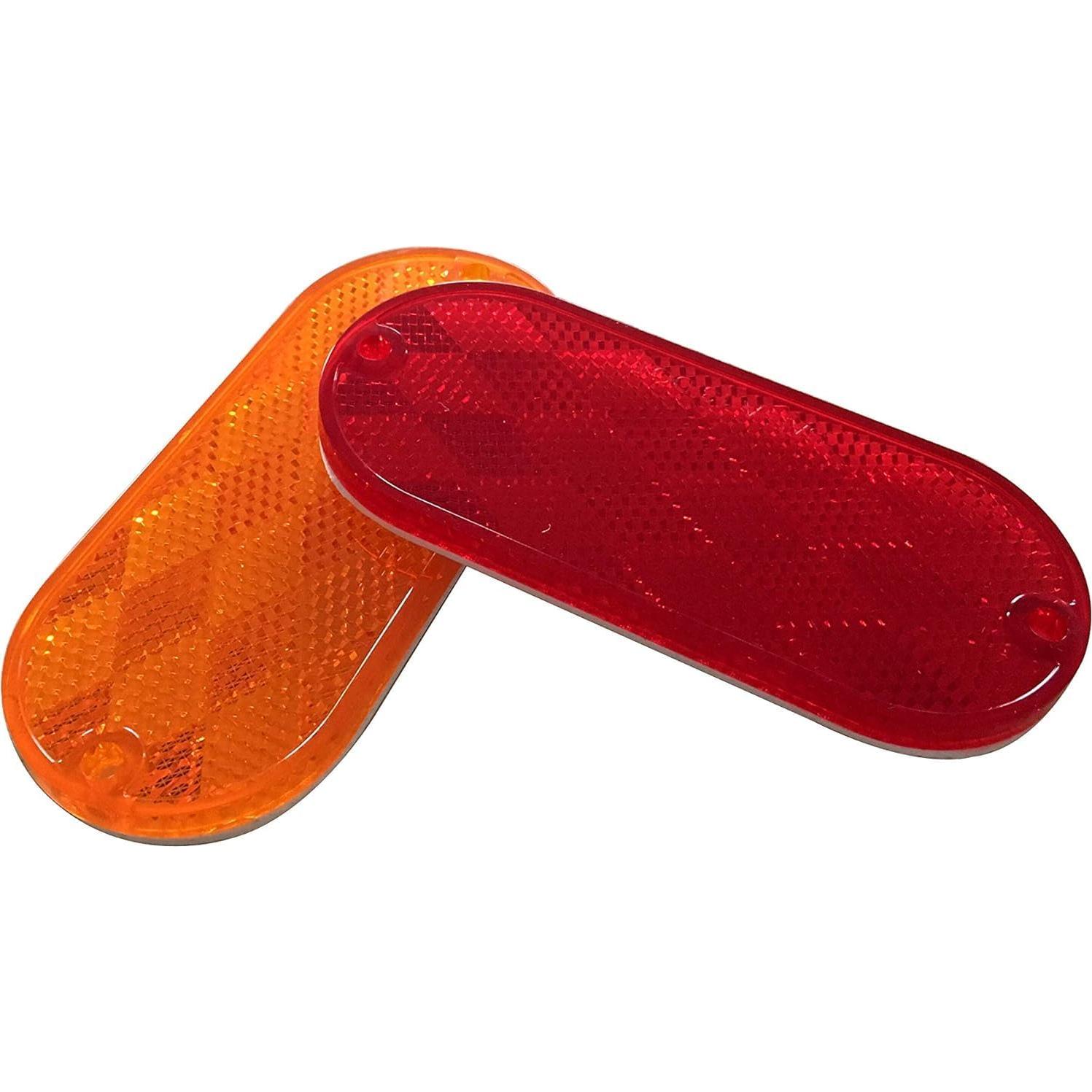 Reflectores Ovalados MaxxHaul 51018 Paquete de 8 - 4 Rojos y 4 Ámbar