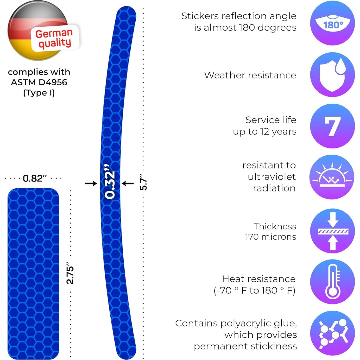 Calcomanías Reflectantes LOOM para Bicicletas 18pc Azul