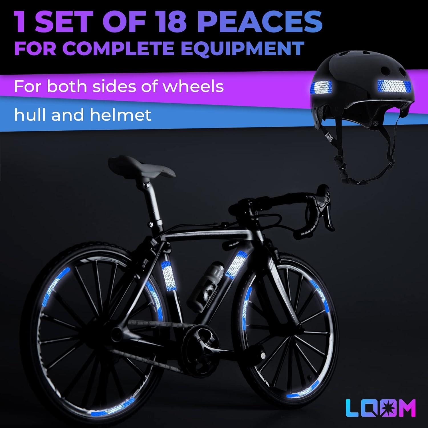 Calcomanías Reflectantes LOOM para Bicicletas 18pc Azul