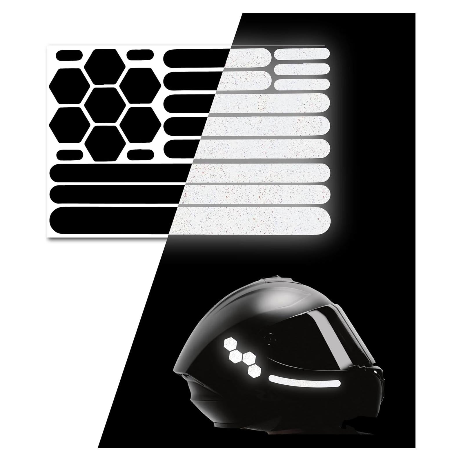 Calcomanías Reflectantes Negras ELOS - Cinta 3M para Cascos - 2 Unidades