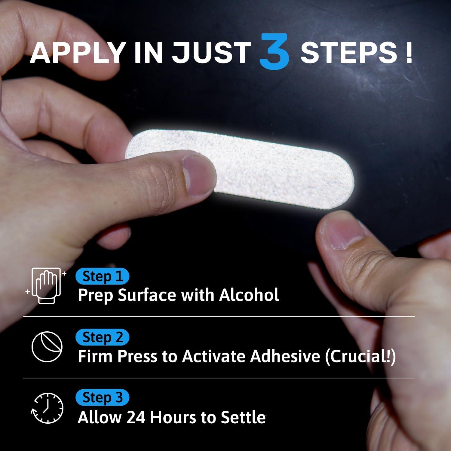 Calcomanías Reflectantes Negras ELOS - Cinta 3M para Cascos - 2 Unidades