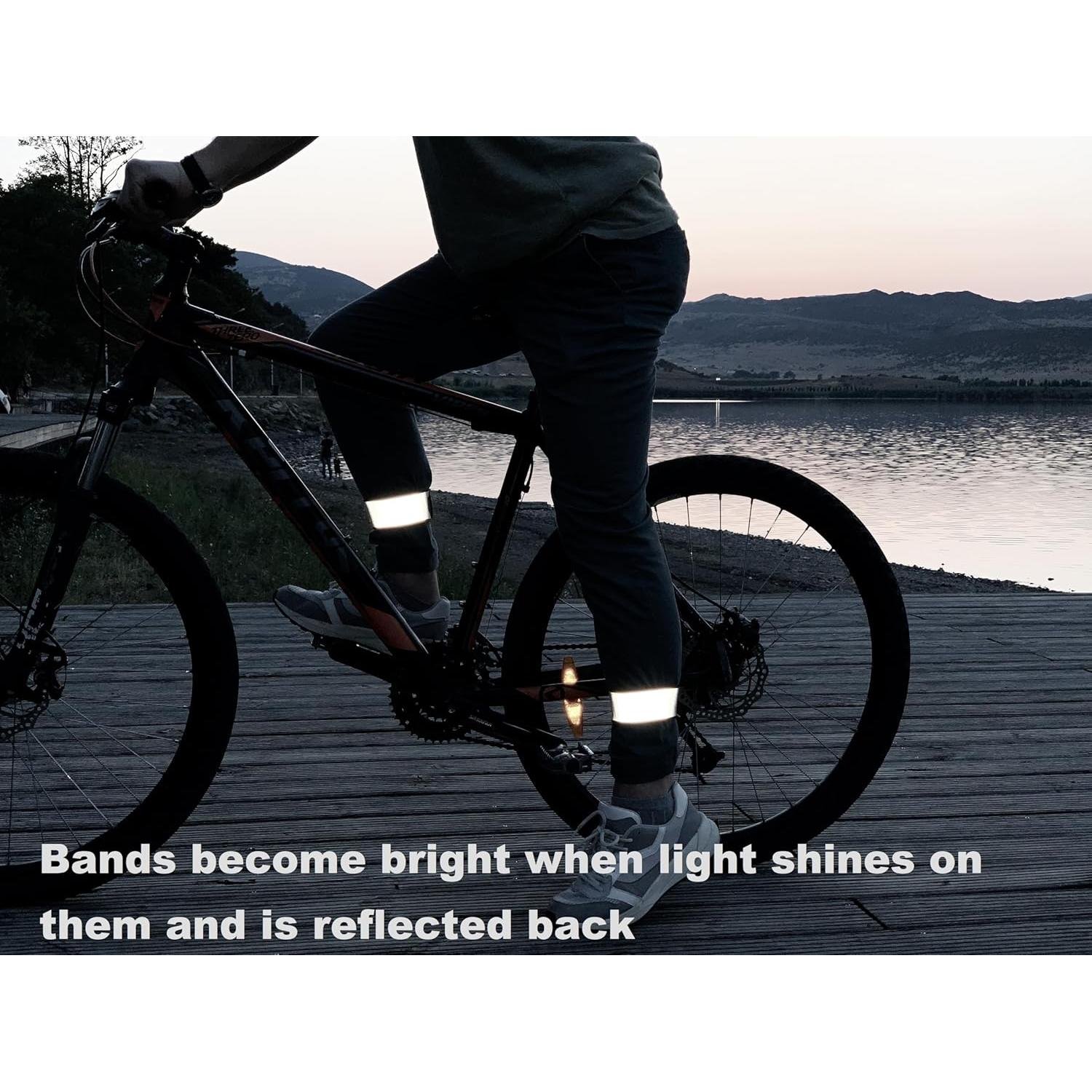 Bandas Reflectantes Leg Shield para Tobillos - Plata - 2 Unidades