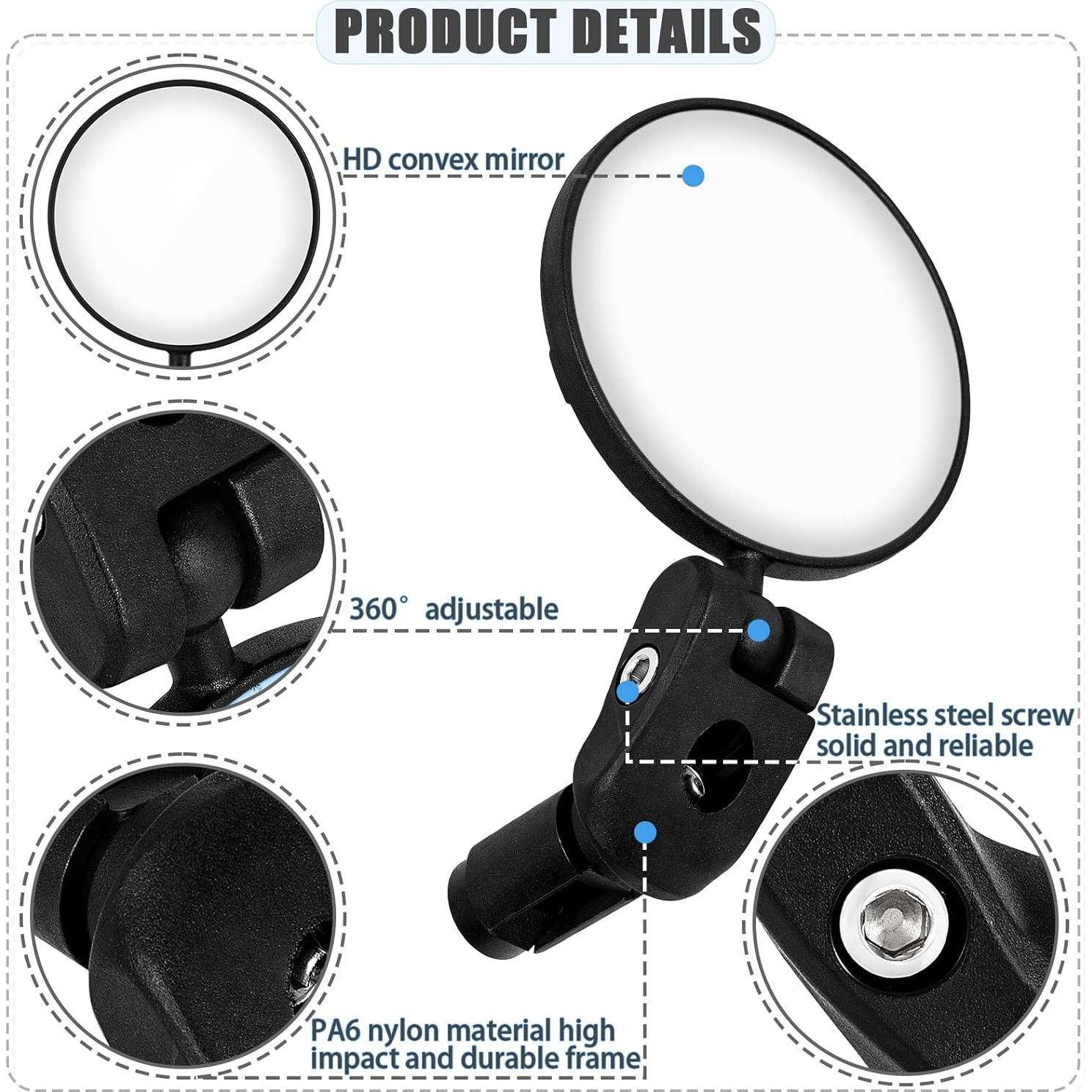 Espejos Retrovisores de Bicicleta TAGVO 360° Ajustables HD (2 PCS)