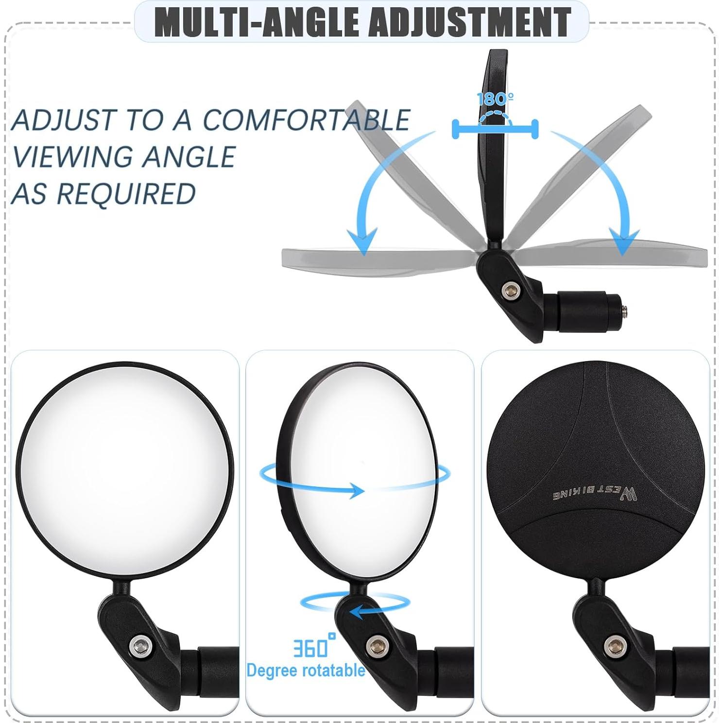 Espejos Retrovisores de Bicicleta TAGVO 360° Ajustables HD (2 PCS)