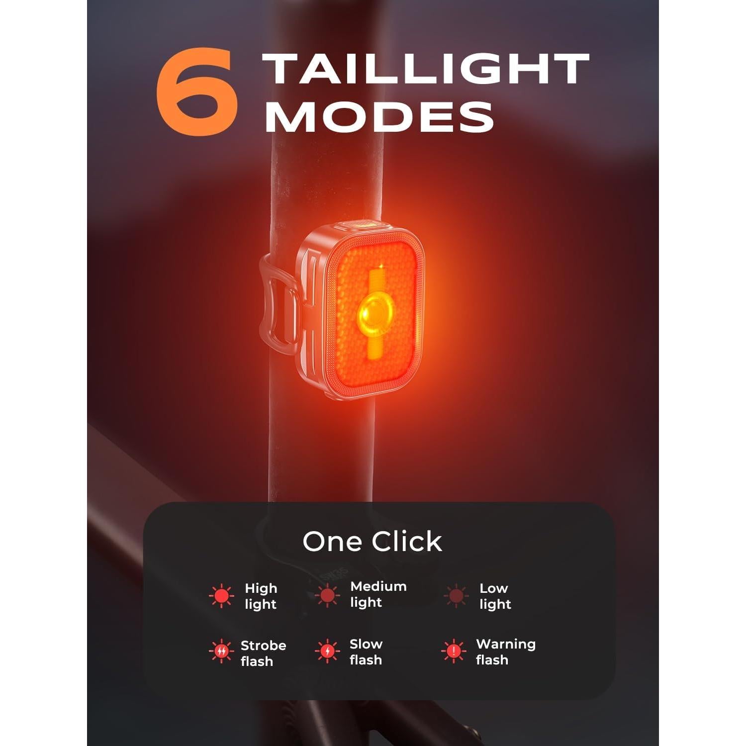 Juego de Luces para Bicicleta Viccux Q11, IP65, 14 Modos