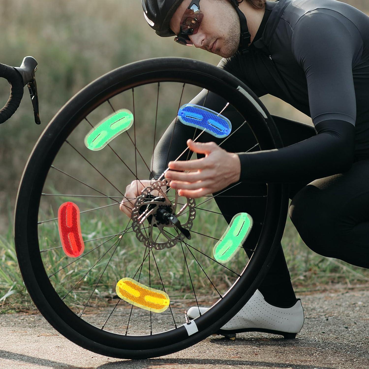 Kisangel 20 Reflectores de Bicicleta para Ruedas - Seguridad Niños