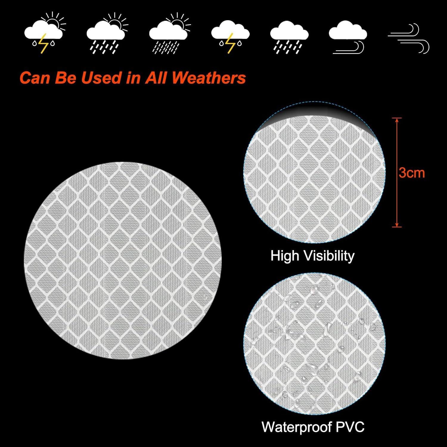 Calcomanías Reflectantes PATIKIL 30 Pcs 5x5 cm Plata