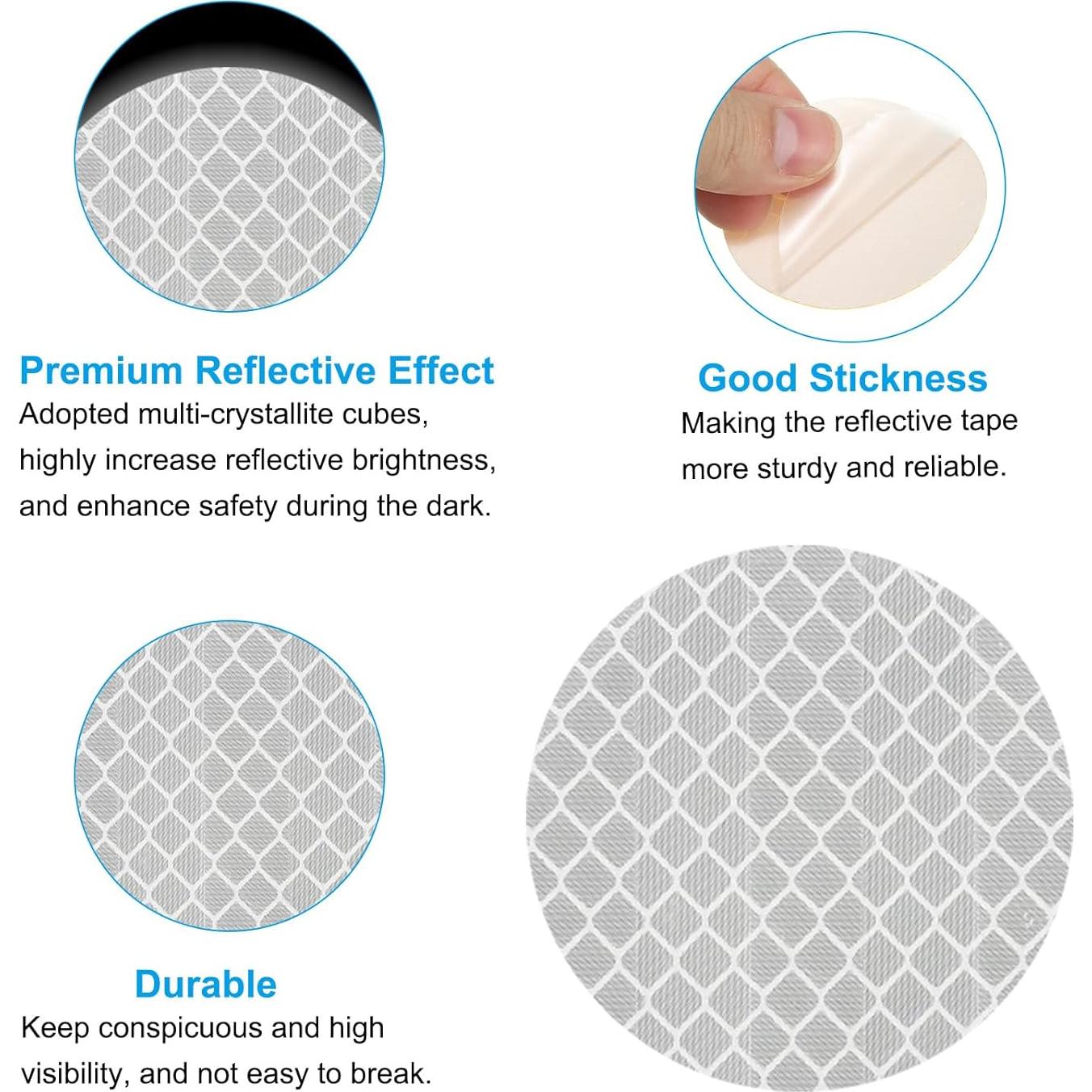 Calcomanías Reflectantes PATIKIL 30 Pcs 5x5 cm Plata