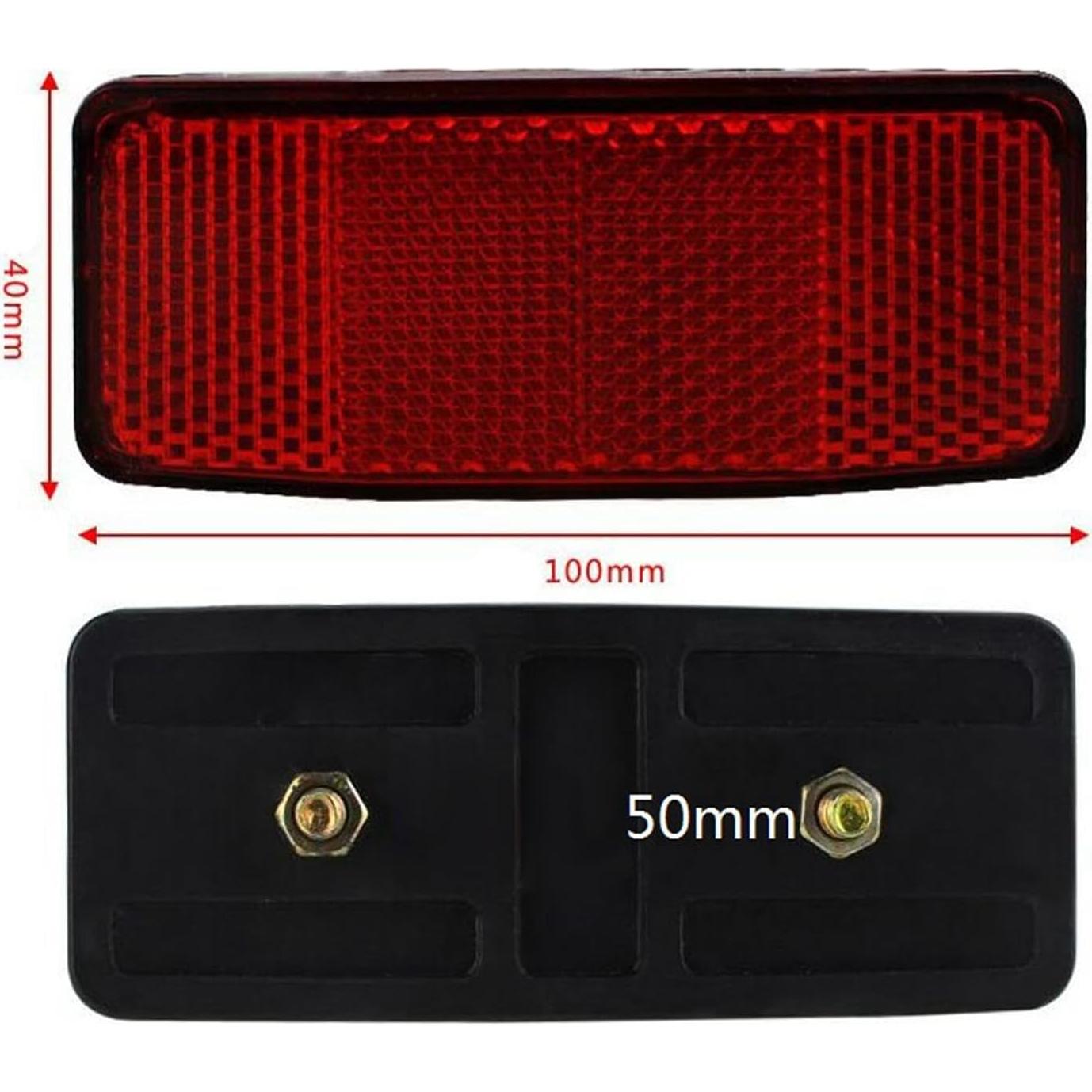 Reflectores Rojos Rectangulares SM SunniMix para Bicicleta - 2 Piezas